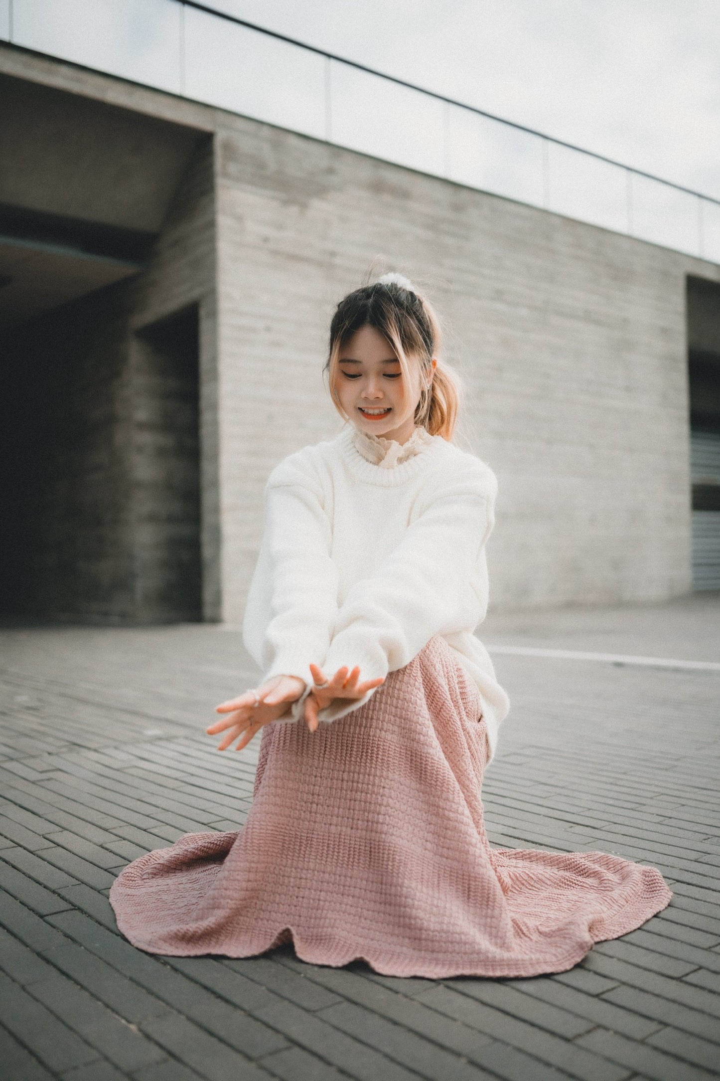 泡泡格格棉 • Waffle後開岔傘裙|3色入