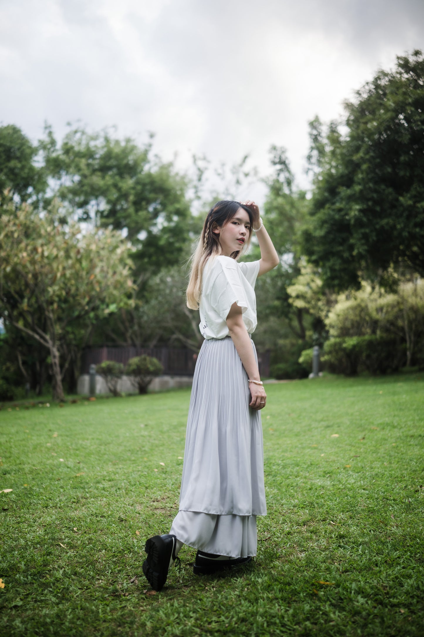 氣質仙女細褶雙層飄飄裙|3色入