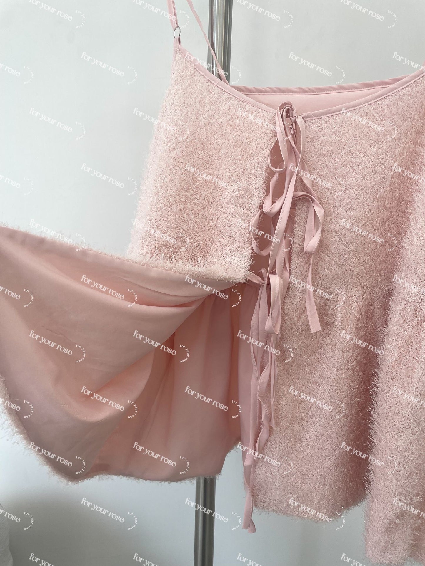 Bling Bling毛毛蝴蝶結綁帶背心|6色入