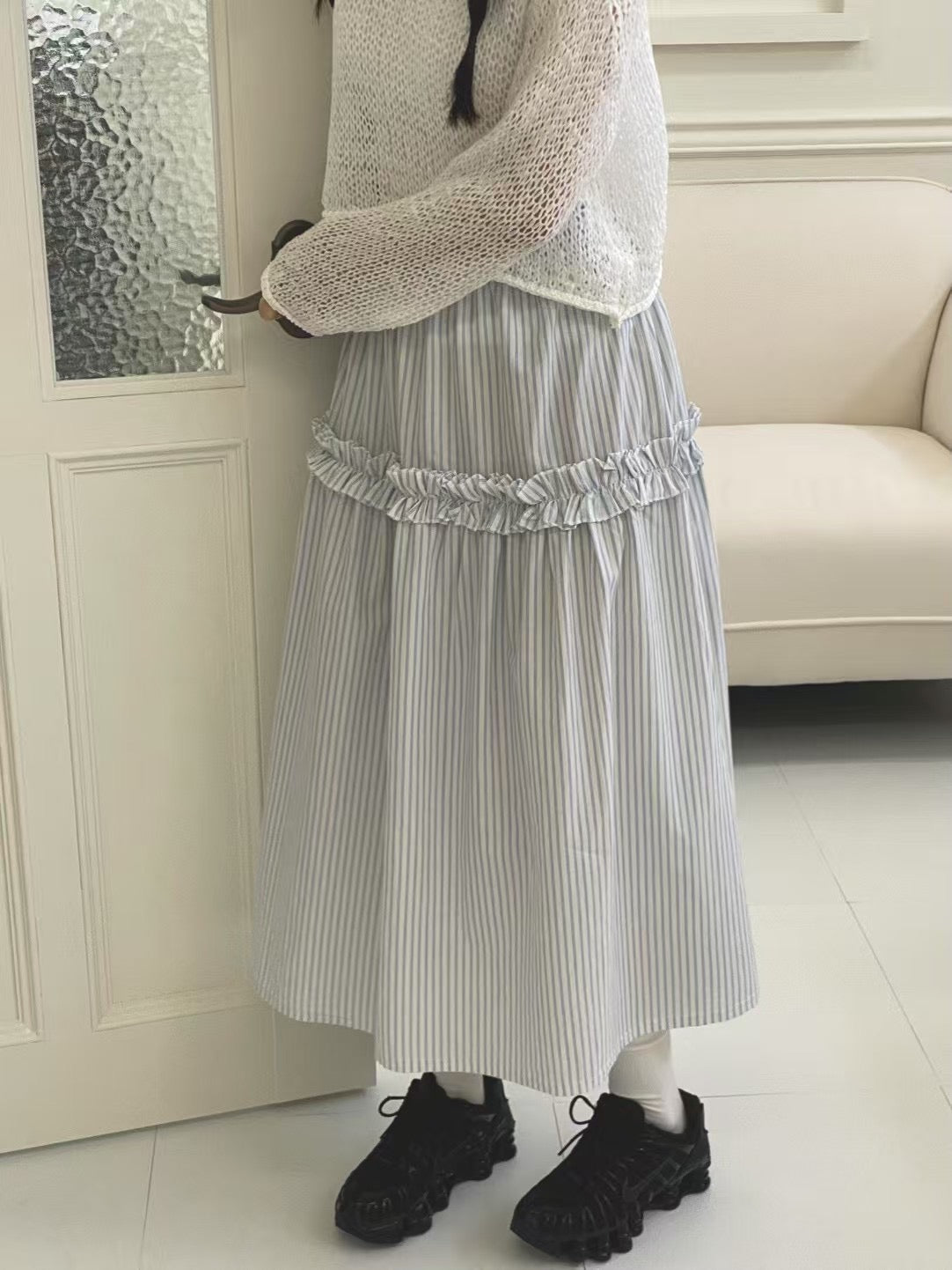 恤衫feel▫️小ruffle條子sk|2色入