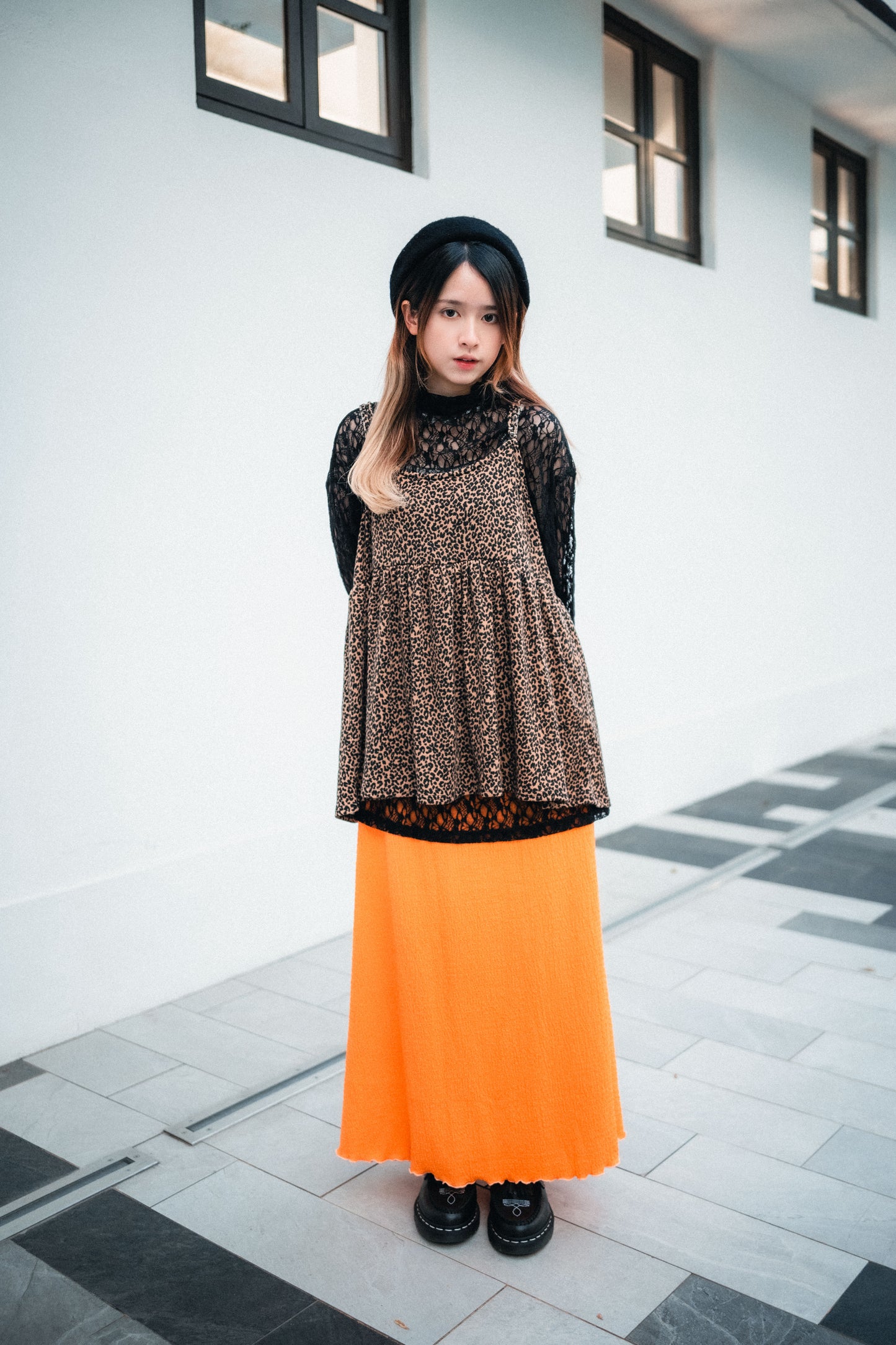 豹紋pattern吊帶layer|3色入