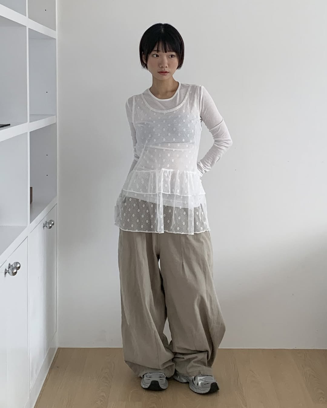 小花花 ✿ 雙層荷葉透透背心layer|2色入