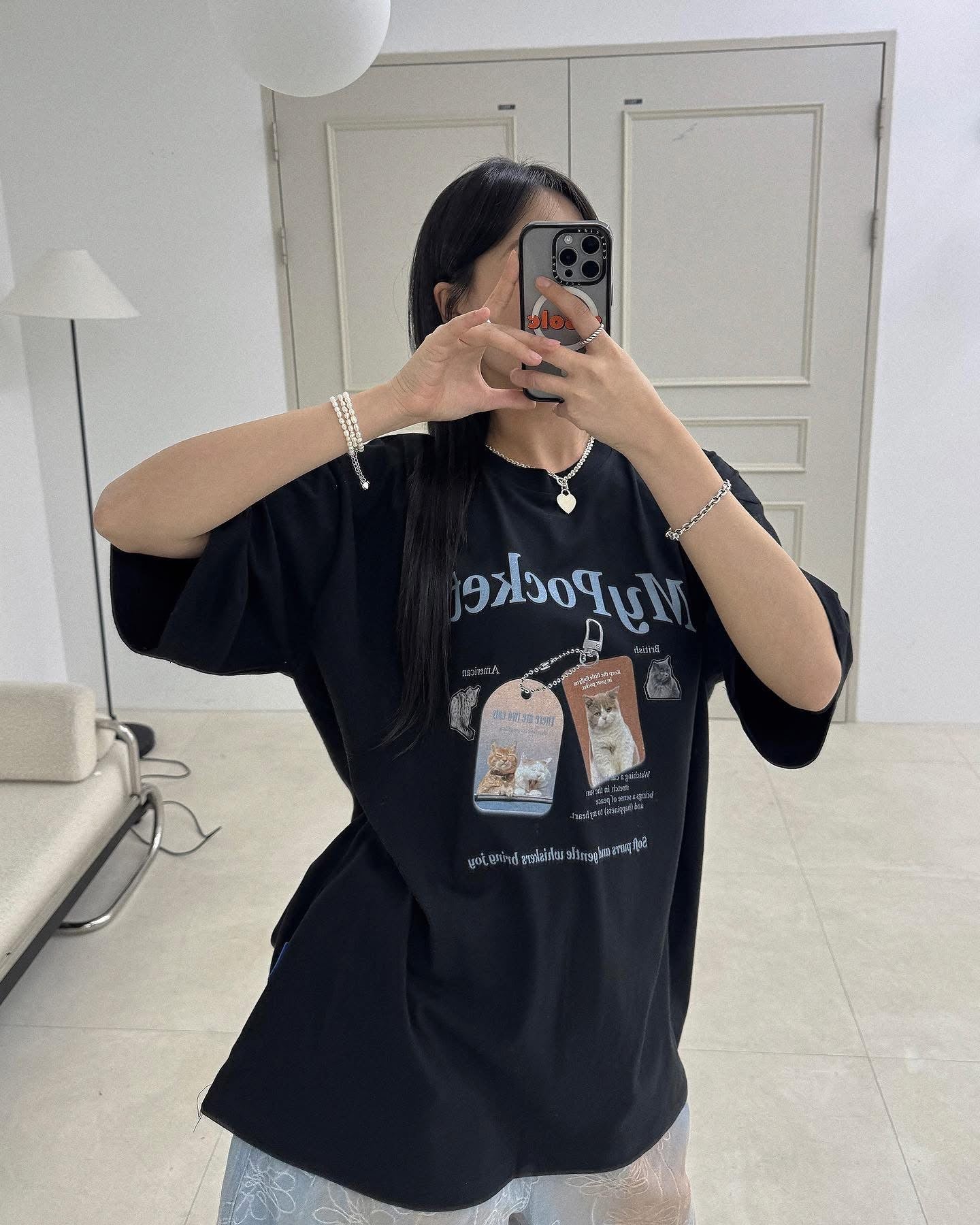 “My Pockets” Cat Tee|3色入
