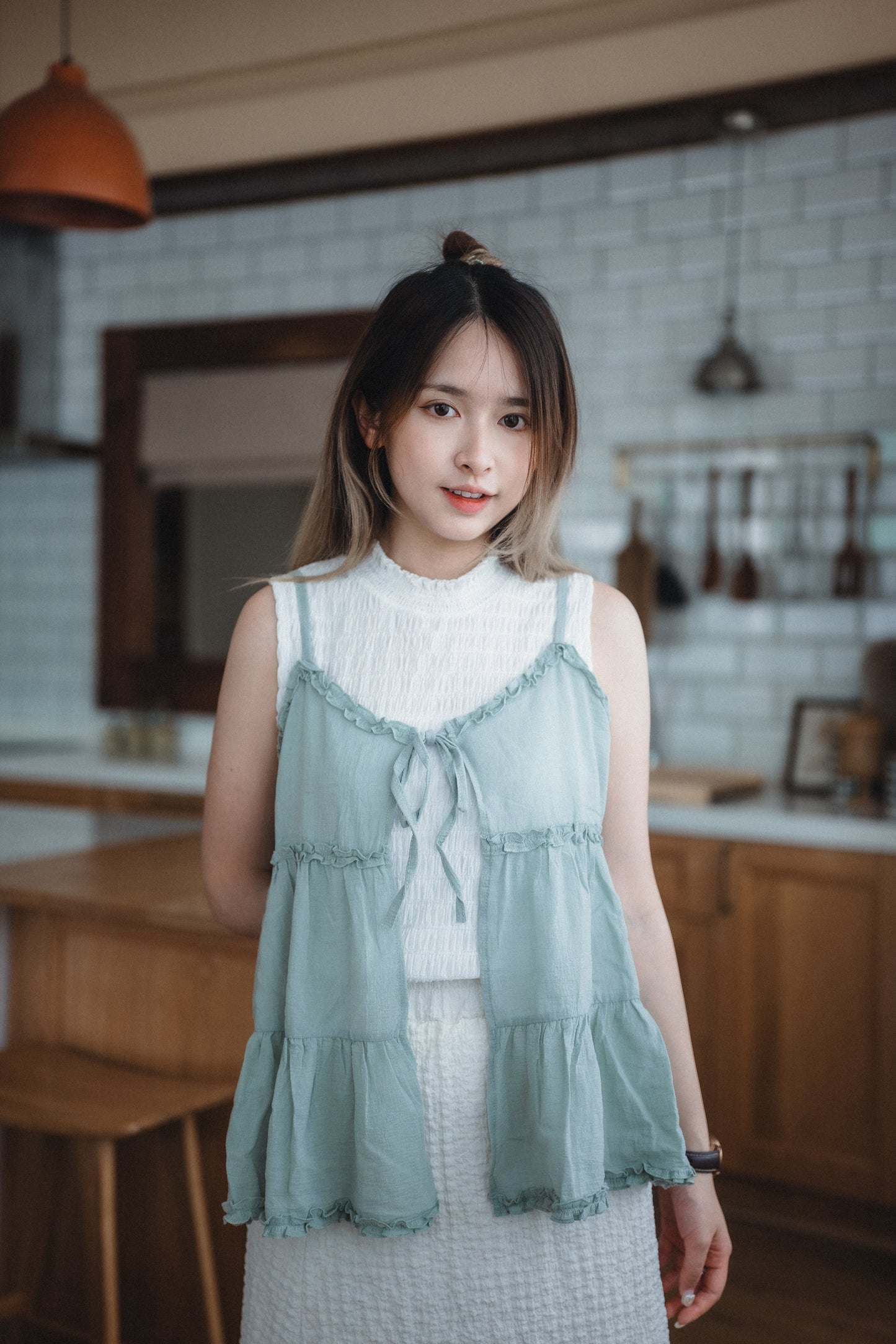 莫蘭迪𝓉ℴ𝓃ℯ花邊綁帶外搭|4色入