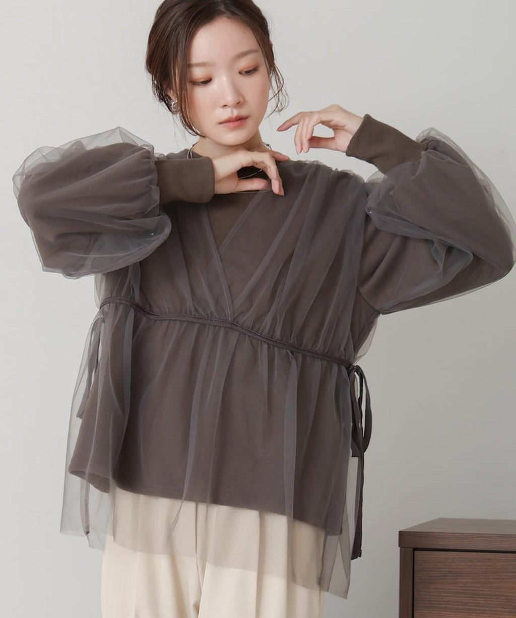 熱賣!疊層薄紗長袖TOP|3色入