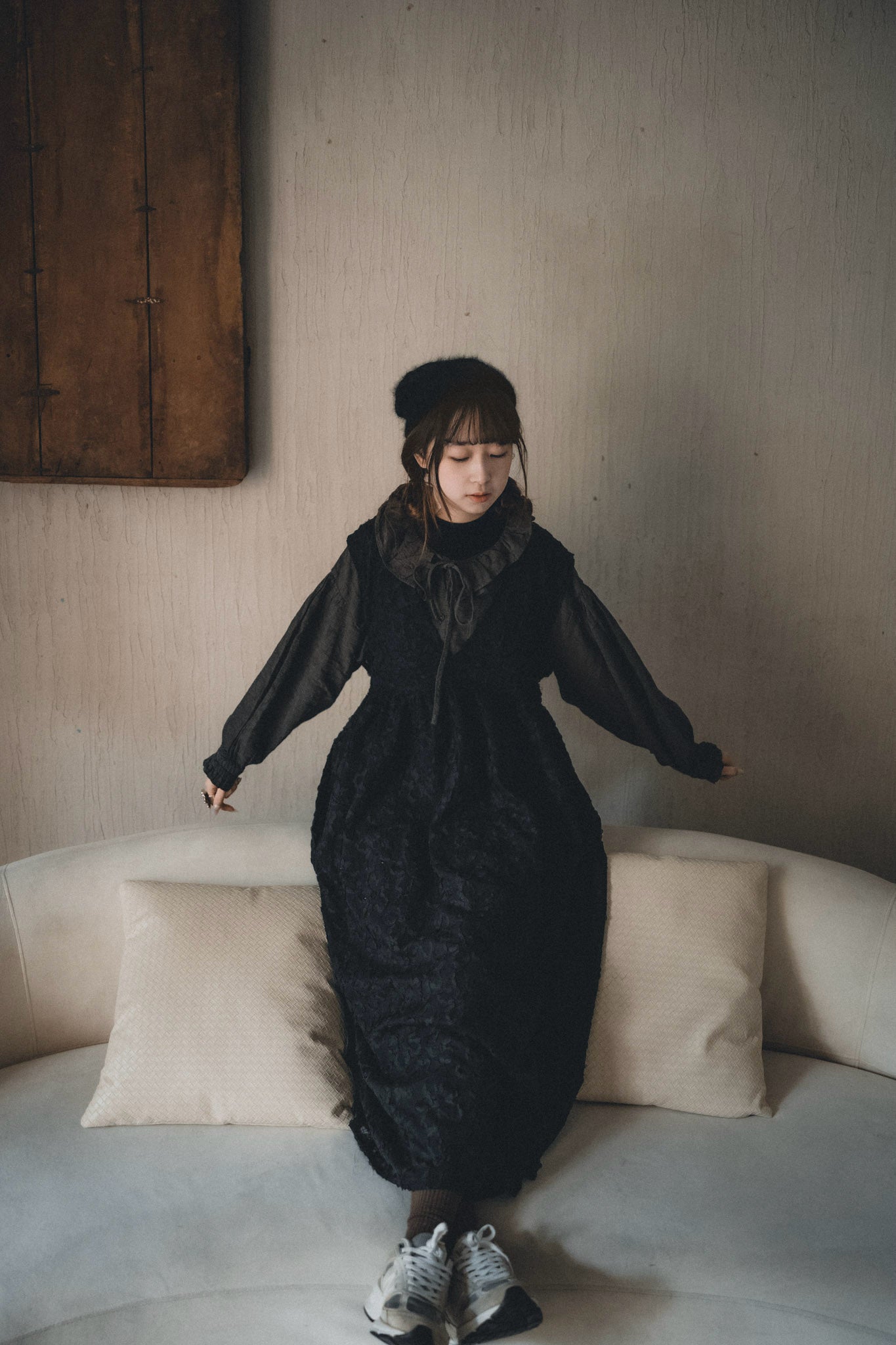 立體花花V領透透OPS|2色入