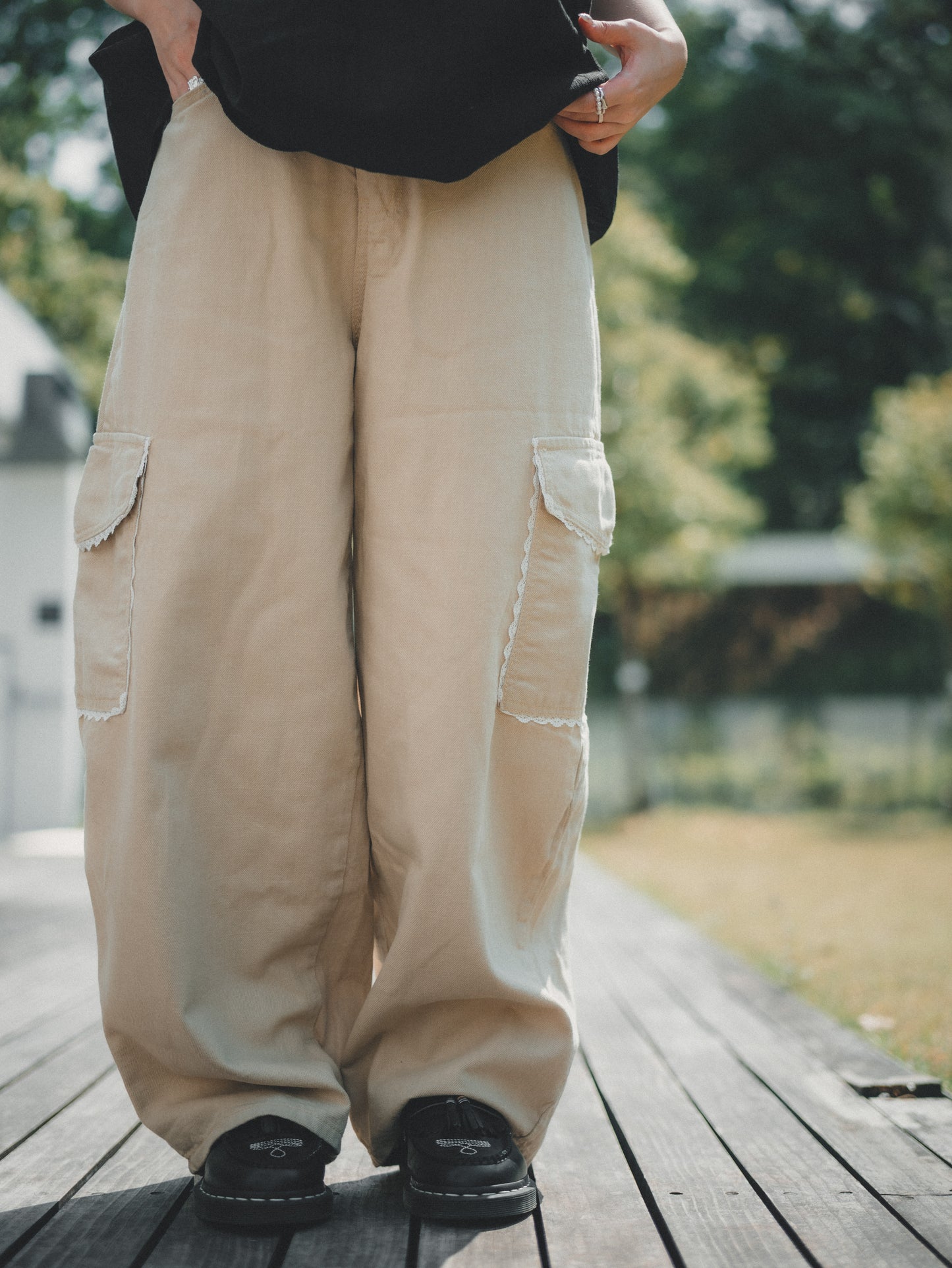 Lace Pocket 氣球褲|3色入