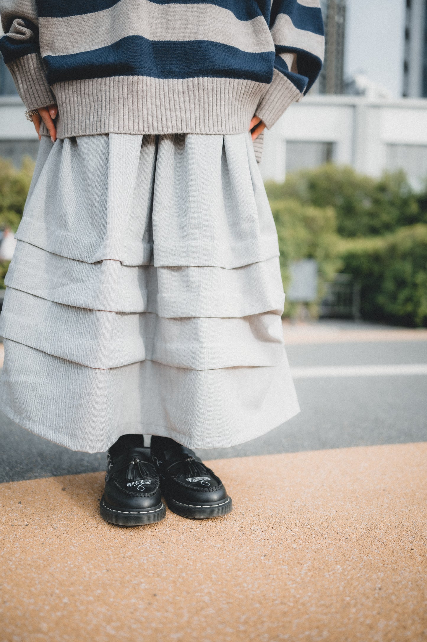 灰色系🩶褶褶層半身裙|2色入