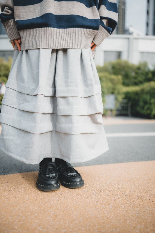 灰色系🩶褶褶層半身裙|2色入