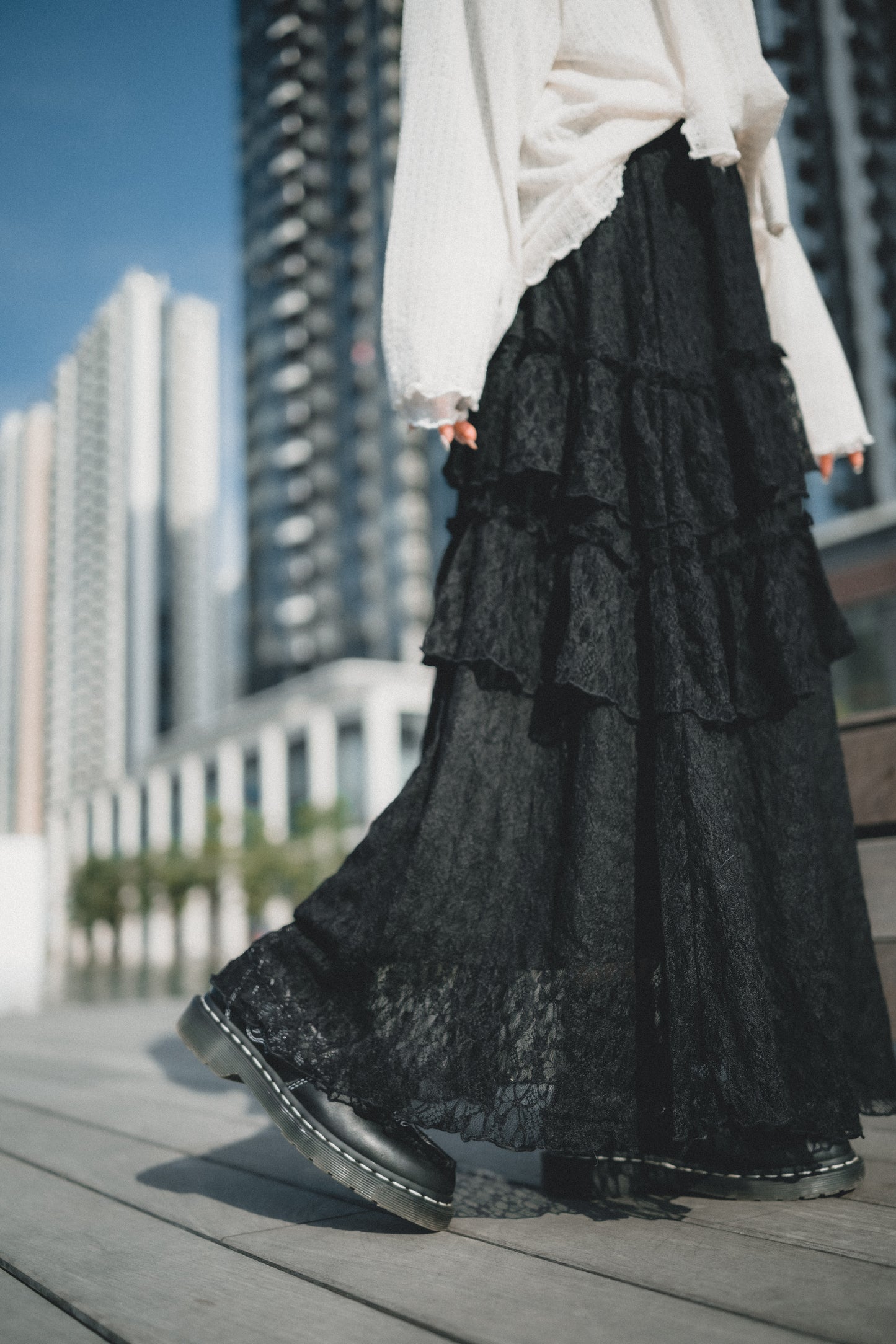 層層荷葉Lace半身裙|2色入