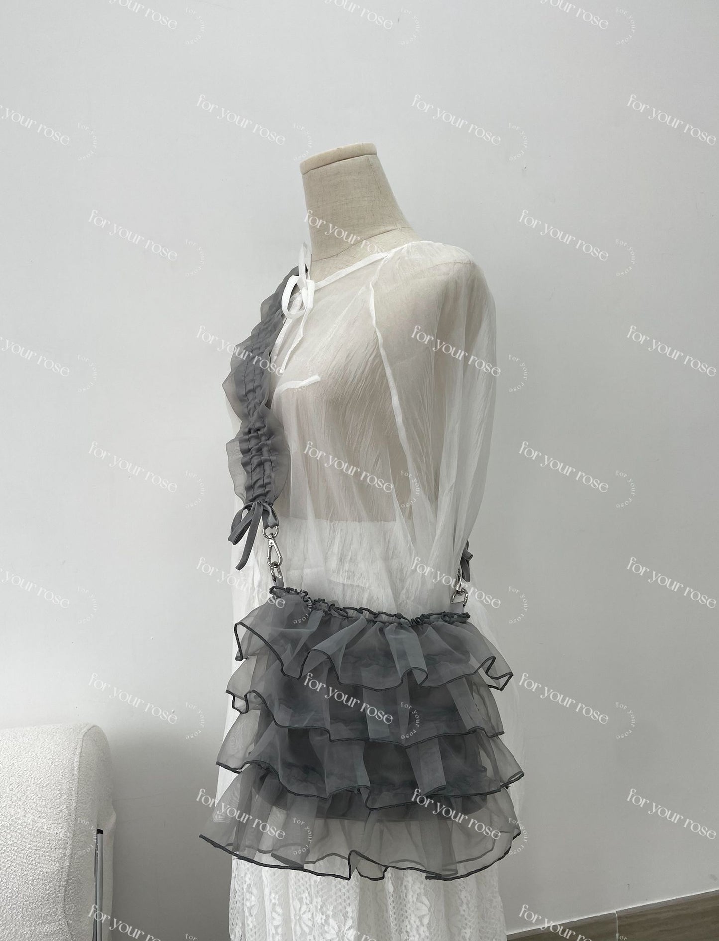 蛋糕層層ruffle紗紗袋 S size|4色入