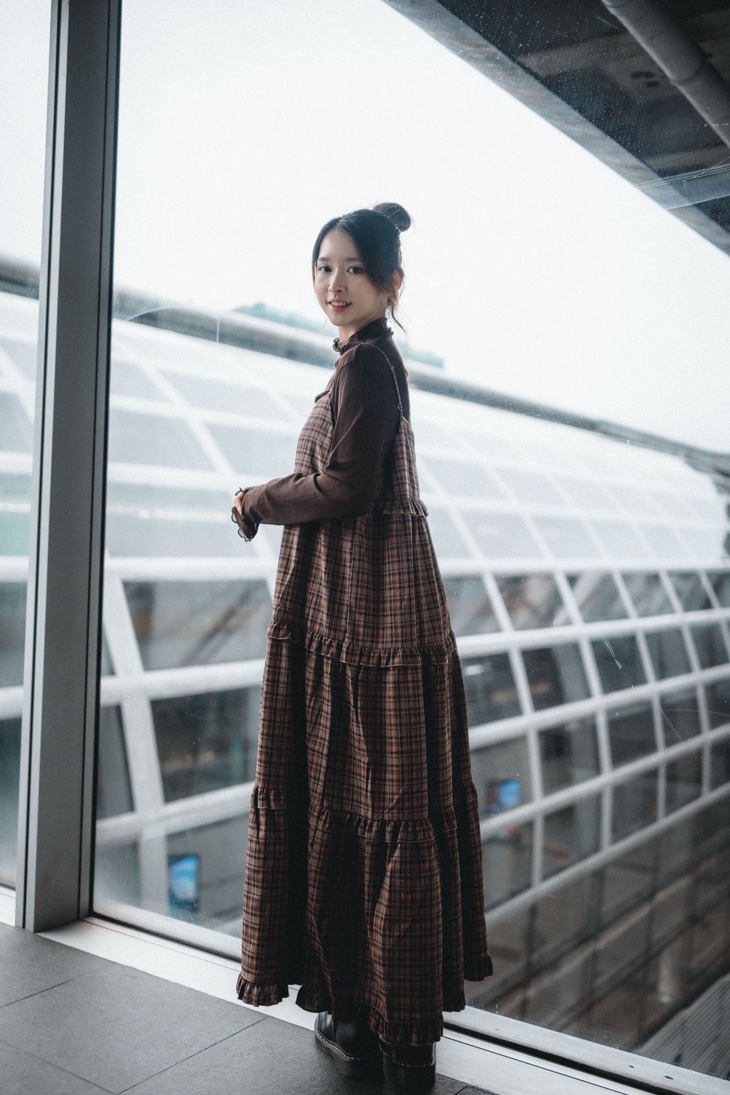 秋冬🟤格紋Ruffle OPS|4色入