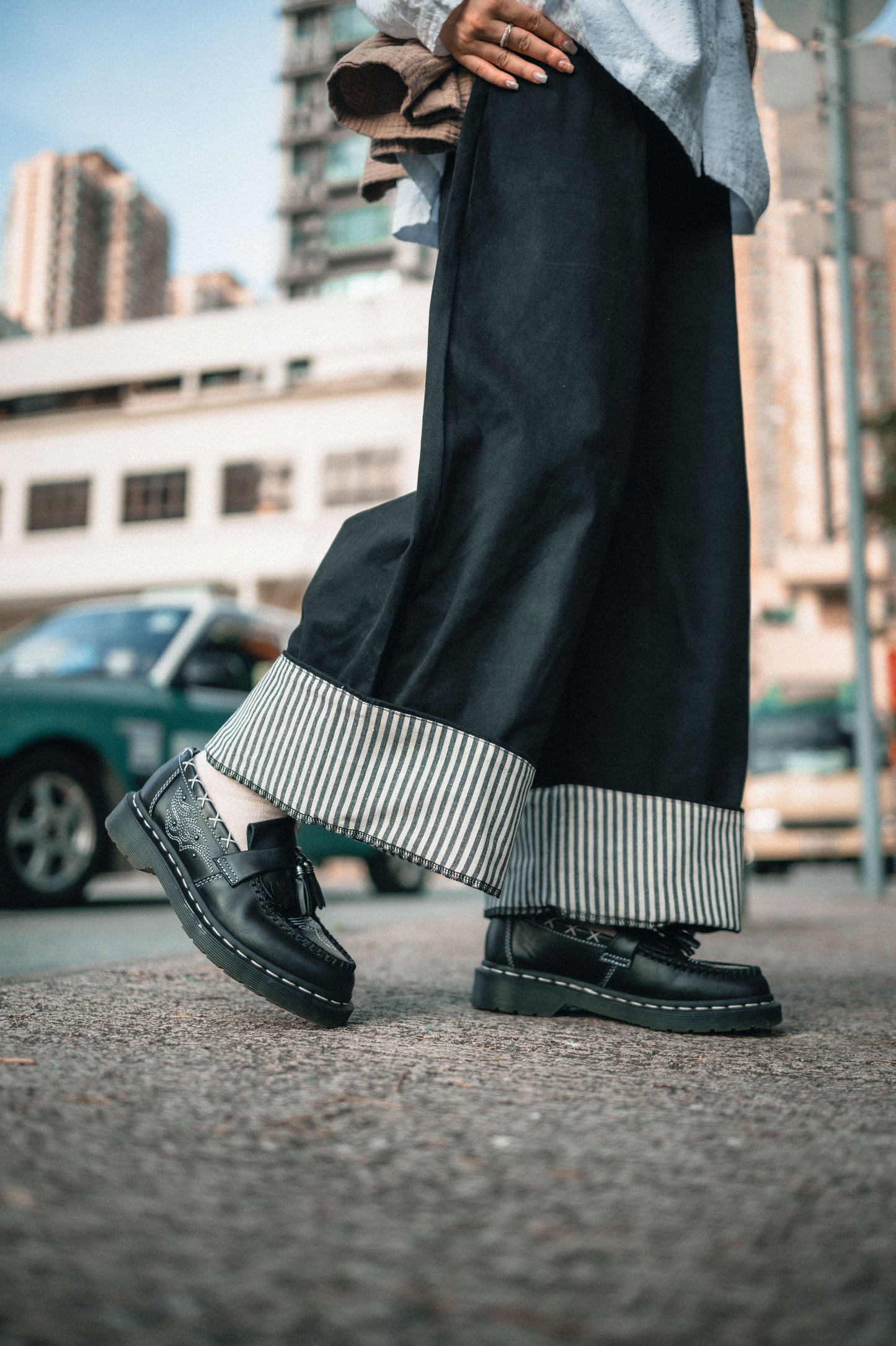 2WAY內直條布長褲|3色入