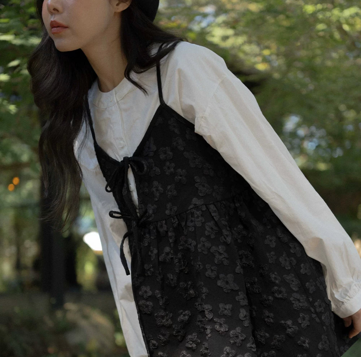 元気🌼 光澤大花花印壓綁帶外搭|2色入