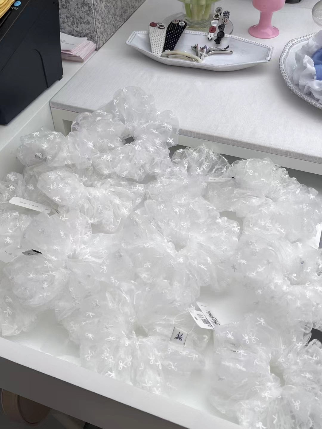 韓國大熱🤍𐙚 透紗小ribbon髮圈|1色入