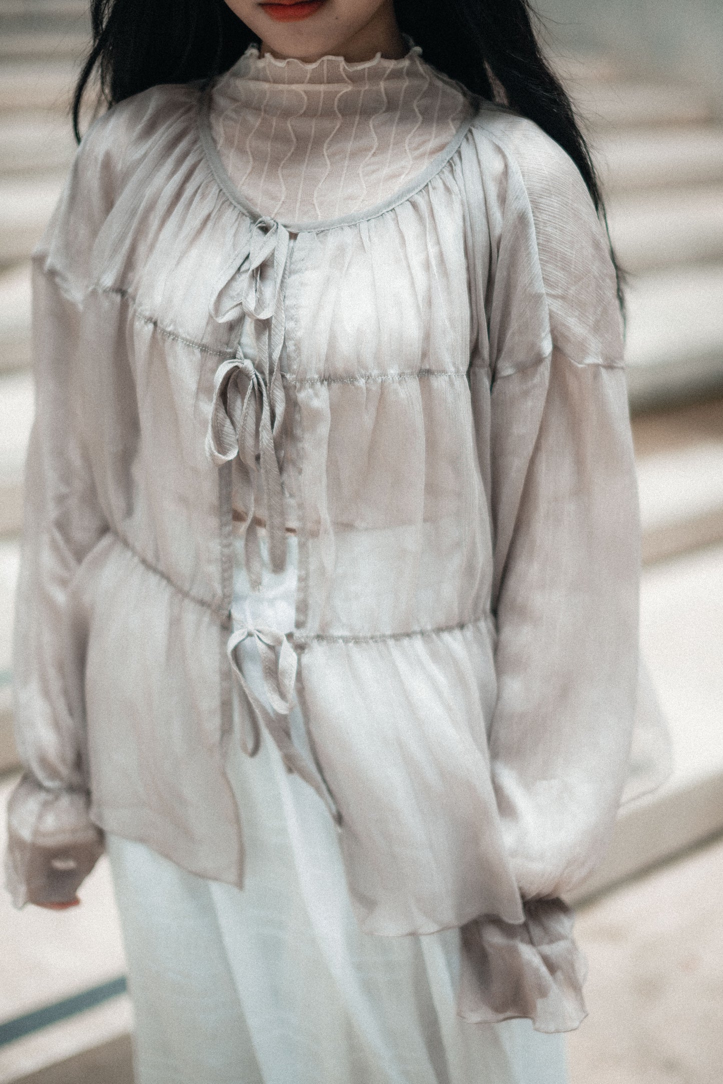 Comeback!! 超美💖透透紗紗綁帶外搭|4色入e