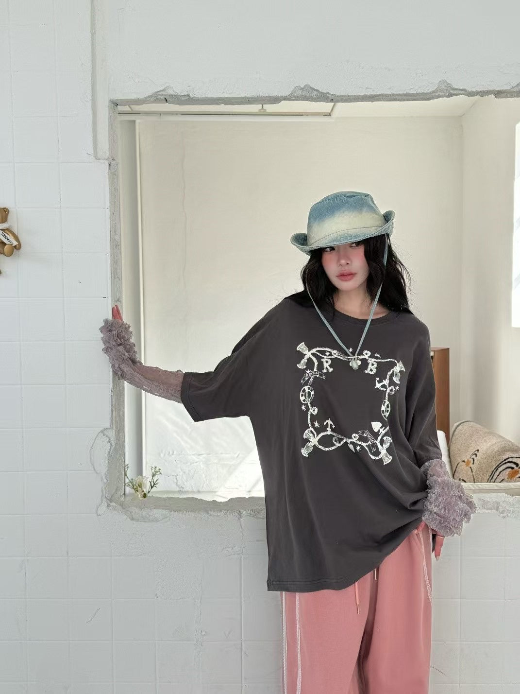 ROMANTIC RUFFLE LACE SLEEVES TEE | 3色入