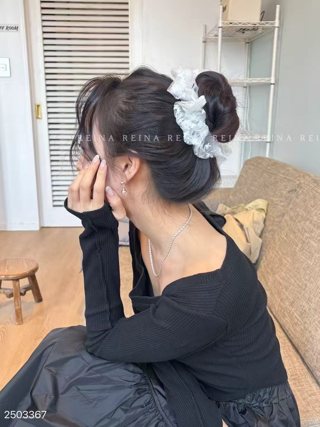 韓國大熱🤍𐙚 透紗小ribbon髮圈|1色入