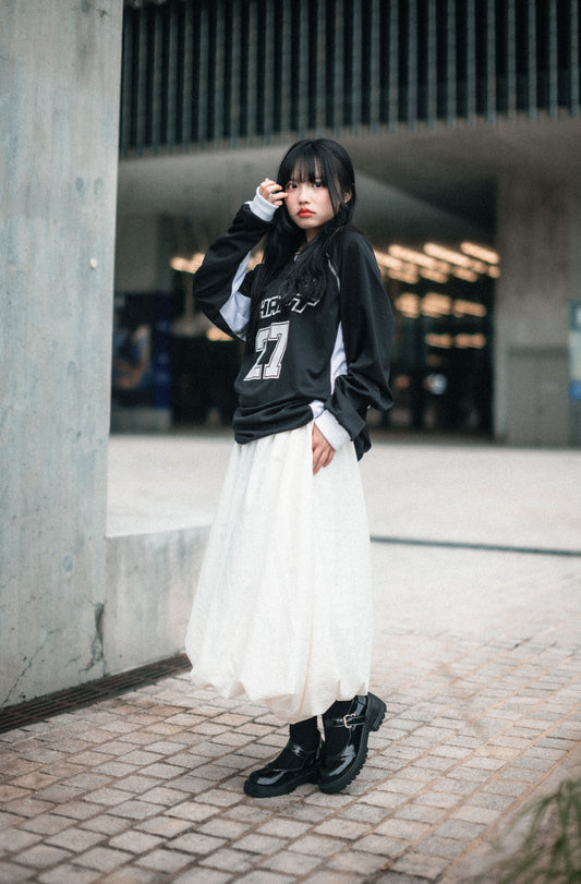 泡泡感索索料花苞裙|3色入