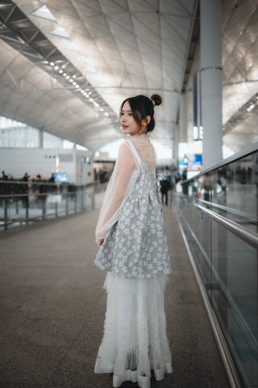 元気🌼 光澤大花花印壓綁帶外搭|2色入