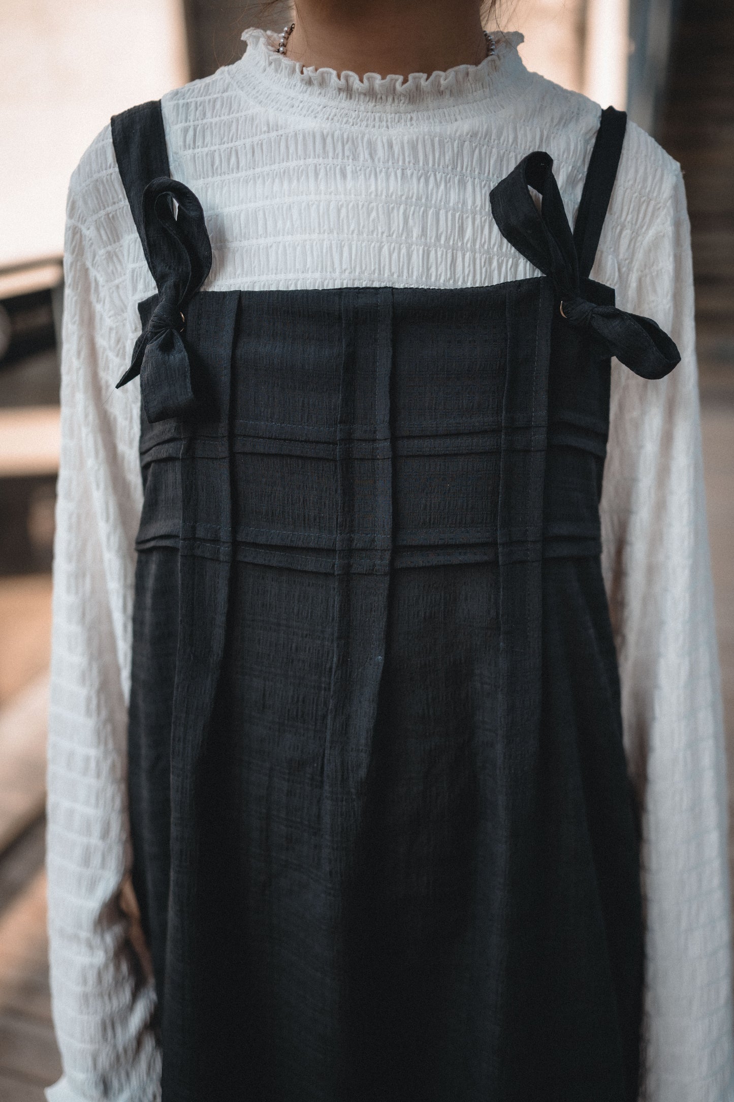 暗格紋Ruffle領內搭Top|3色入