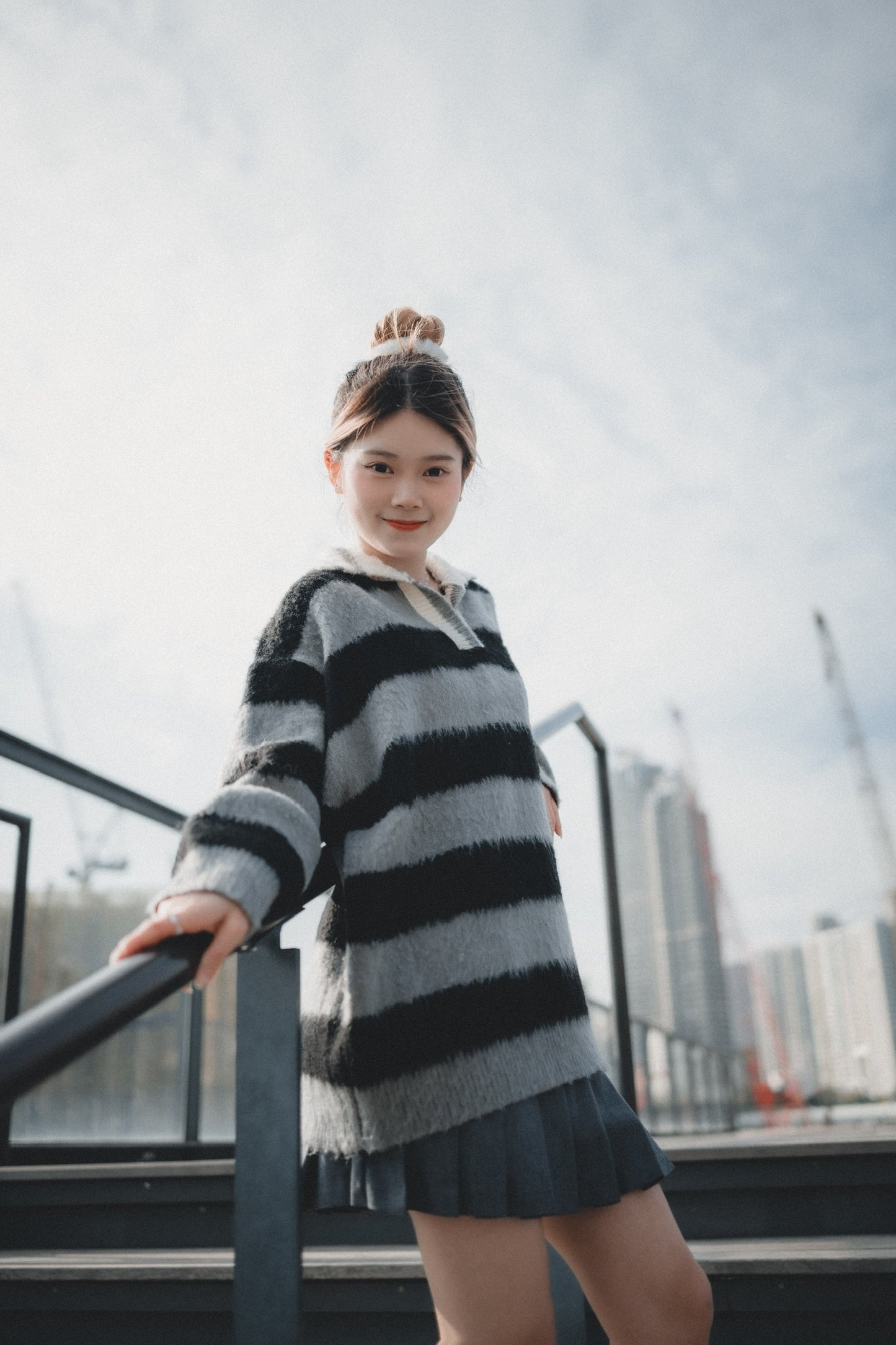 滑滑Fluffy • Stripe Collar Knit | 4色入