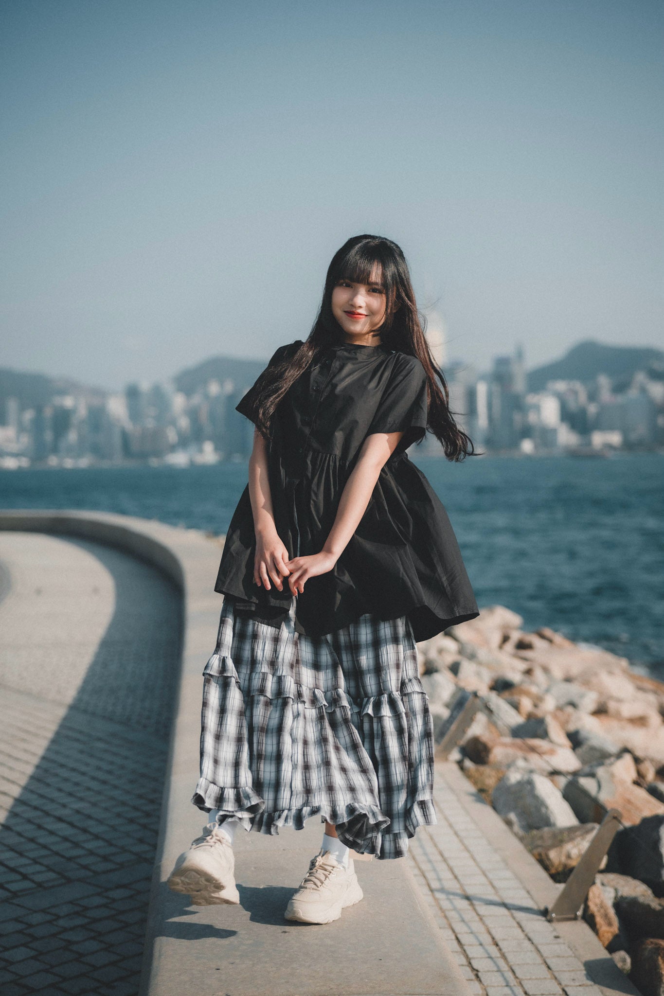 春日荷葉Ruffle格仔Dress|2色入