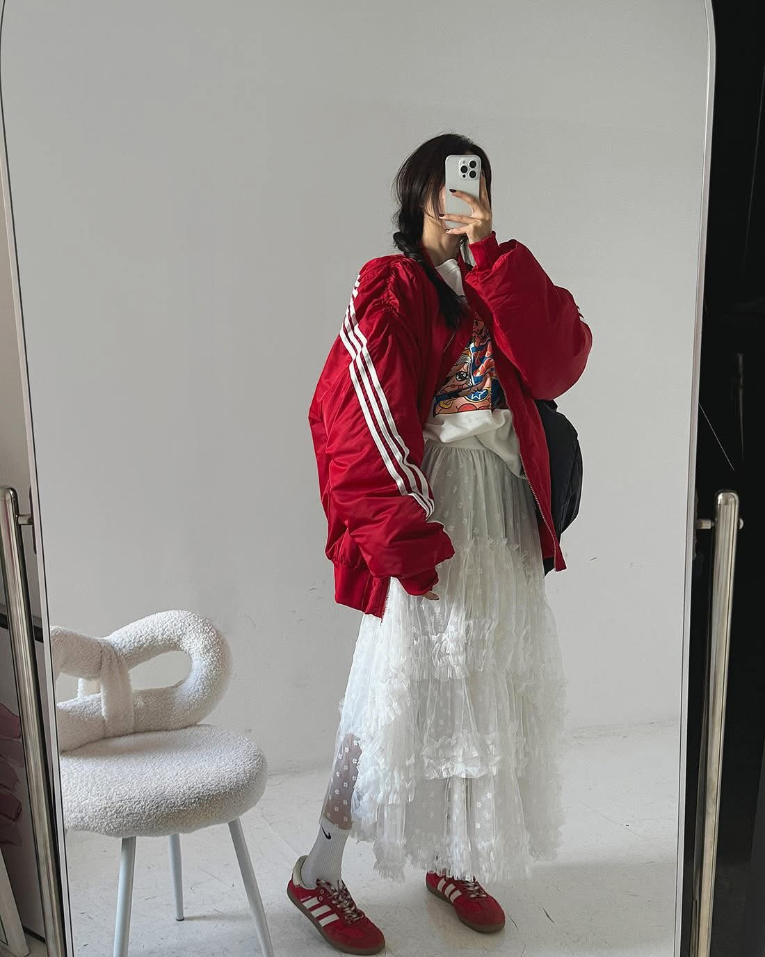 粒粒花 • 不規則紗紗裙|2色入