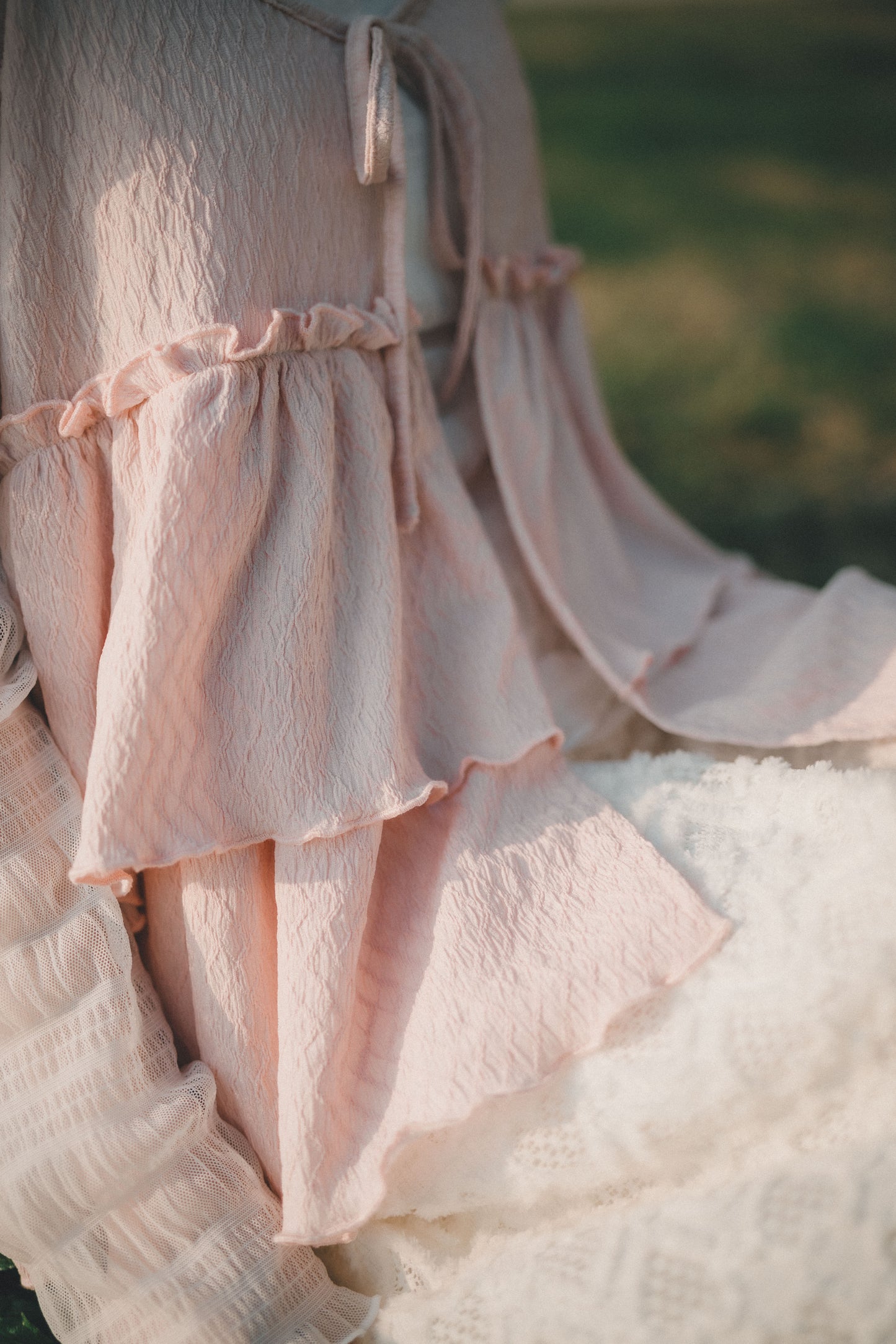 小菱格壓紋🔸荷葉吊帶layer|3色入