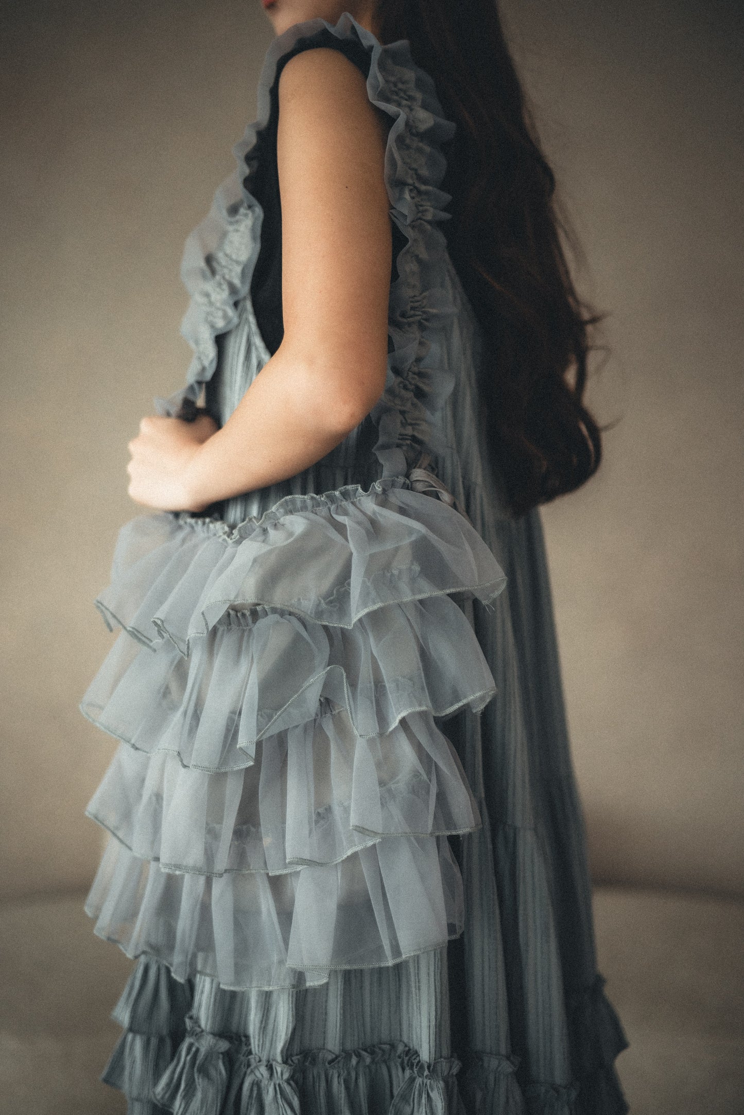 蛋糕層層ruffle紗紗袋 L size|4色入