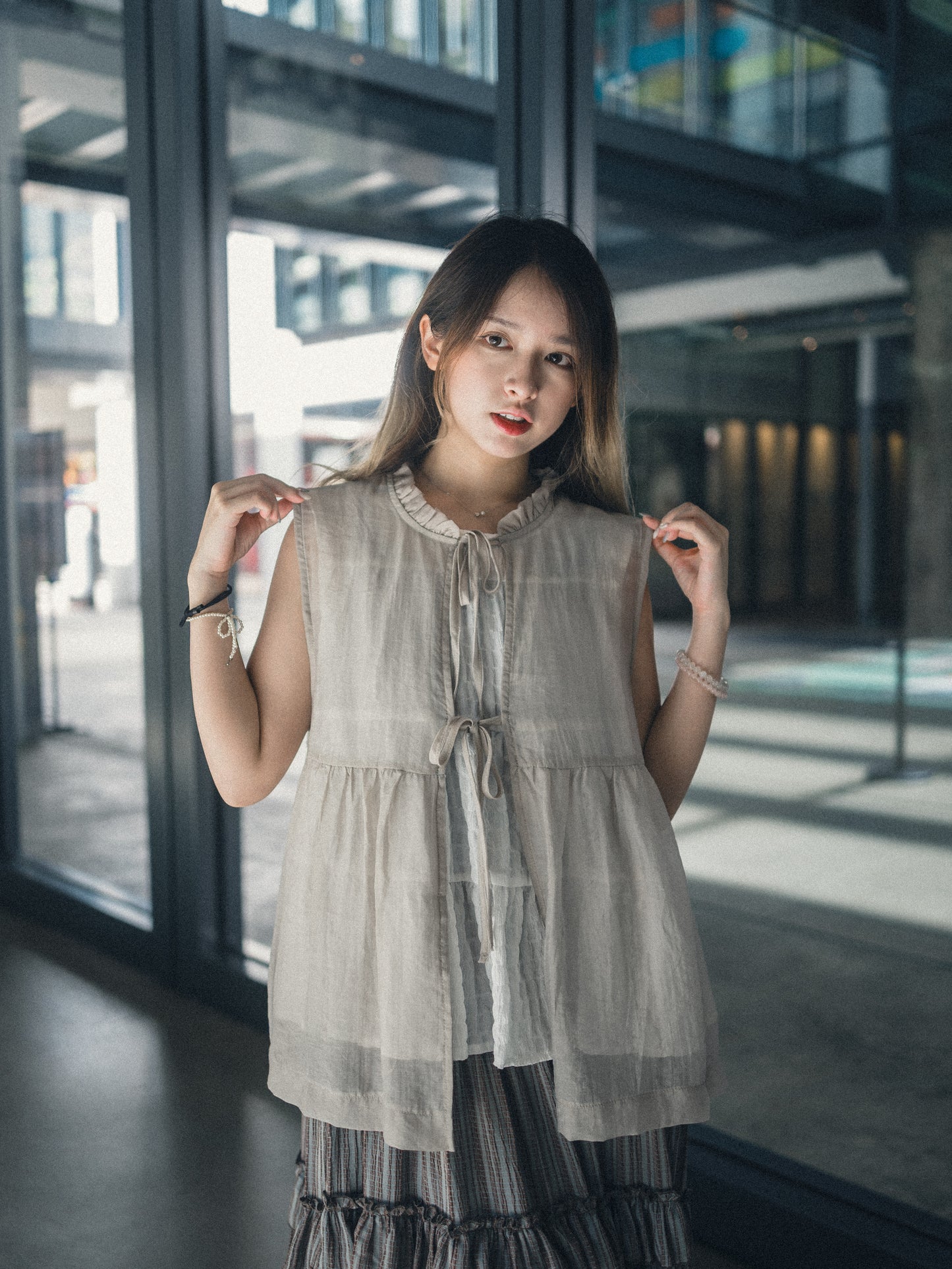 Ruffle領透透綁帶背心|4 colors
