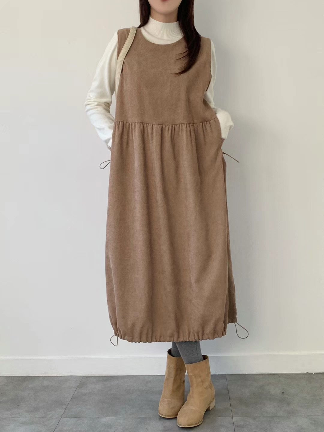 幼燈芯絨索繩背心外搭裙|3色入