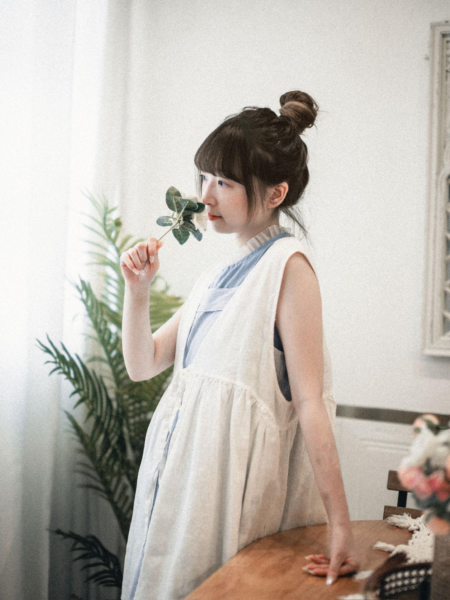 無印風.麻質交疊布OPS|2色入