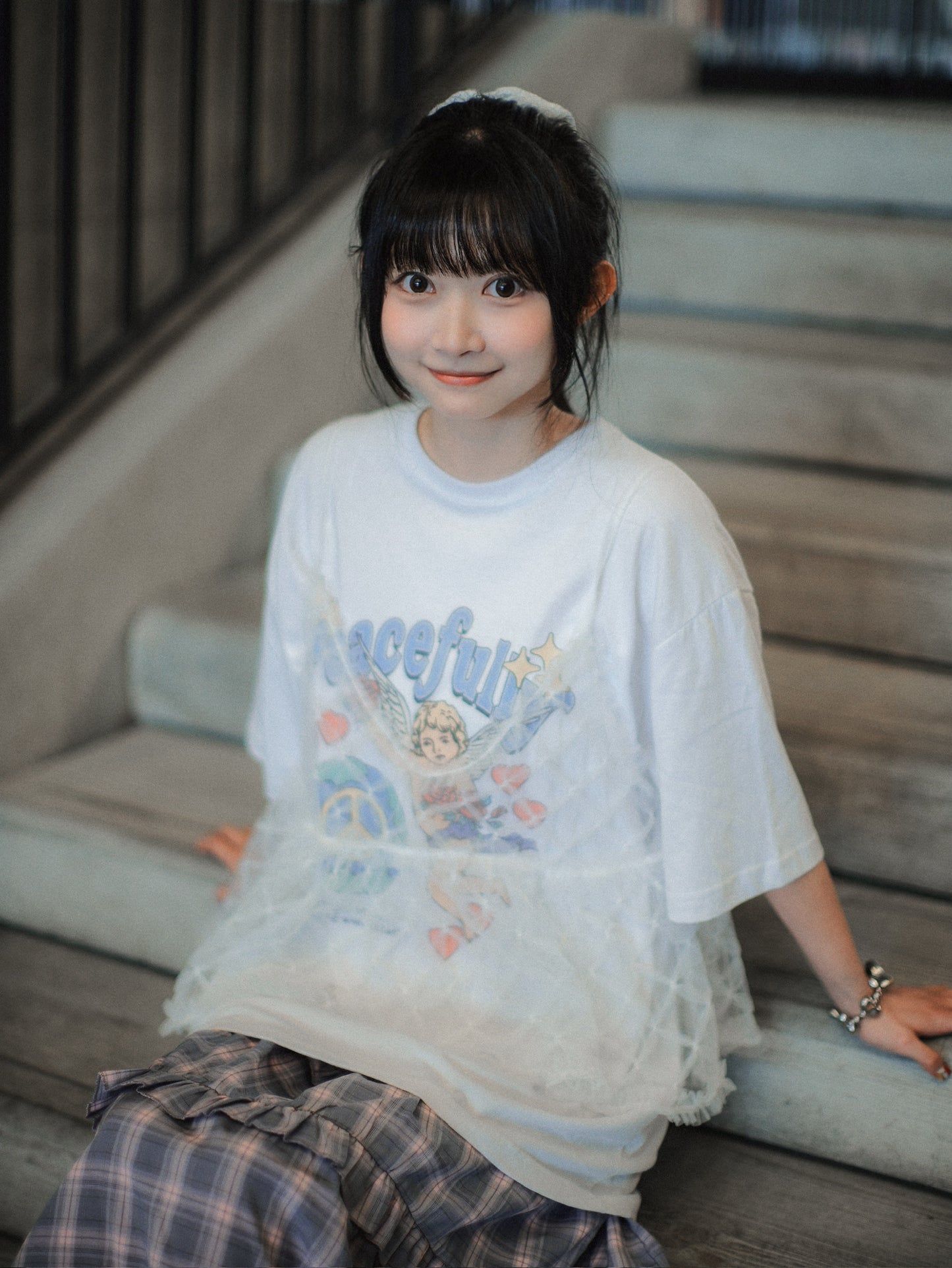 Peacefully Cupid復古印花Tee|4色入