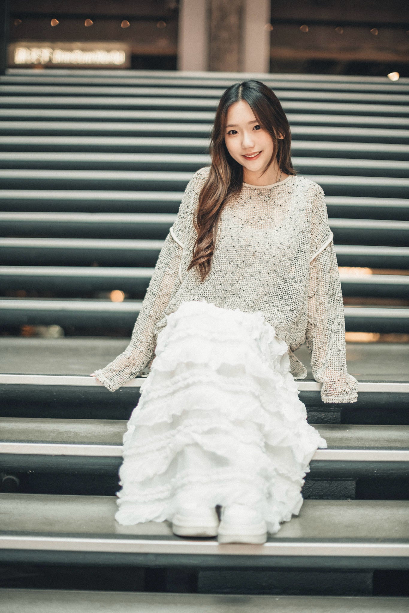 JP線粒點網格罩衫|3色入