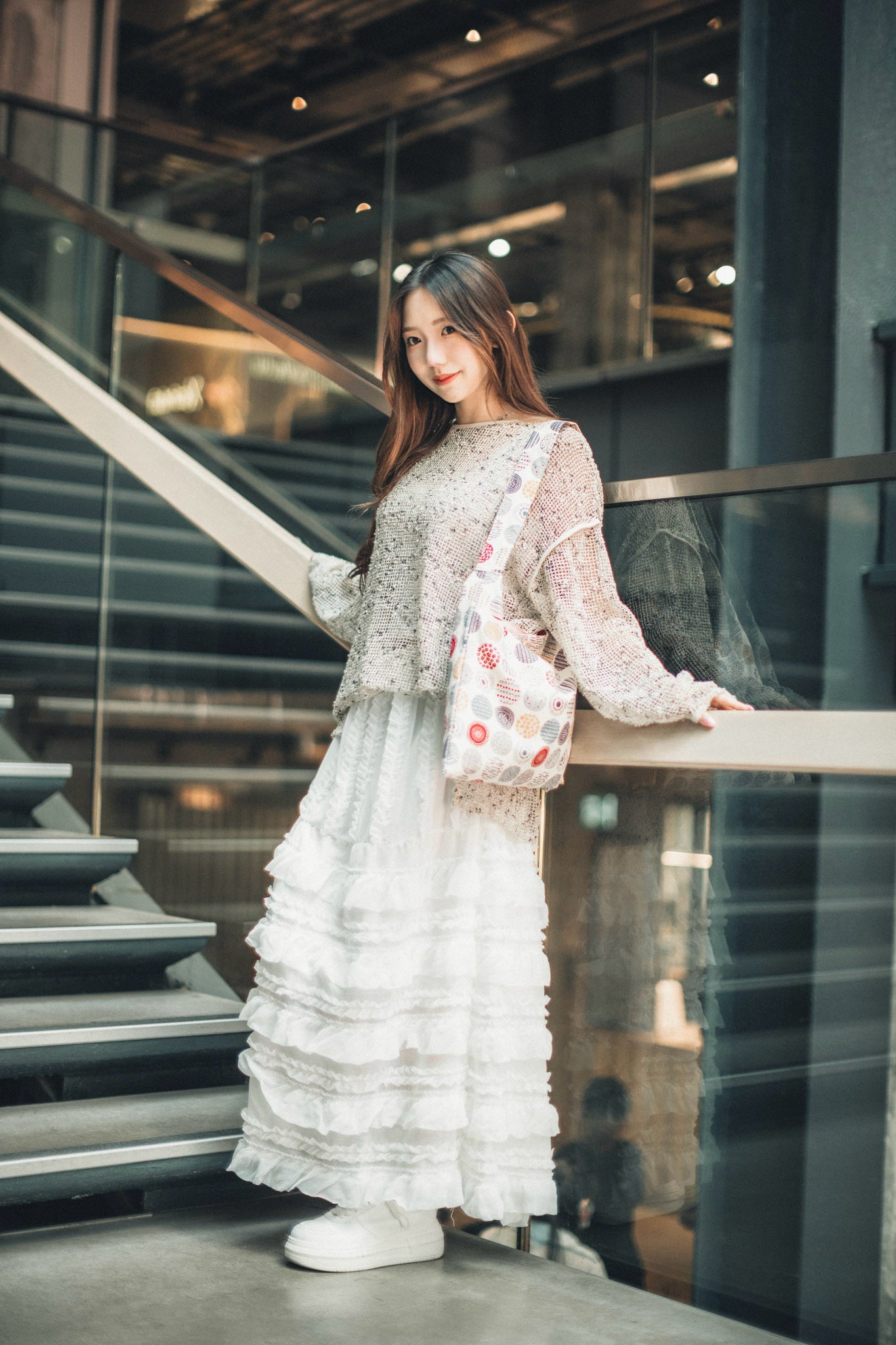 JP線粒點網格罩衫|3色入