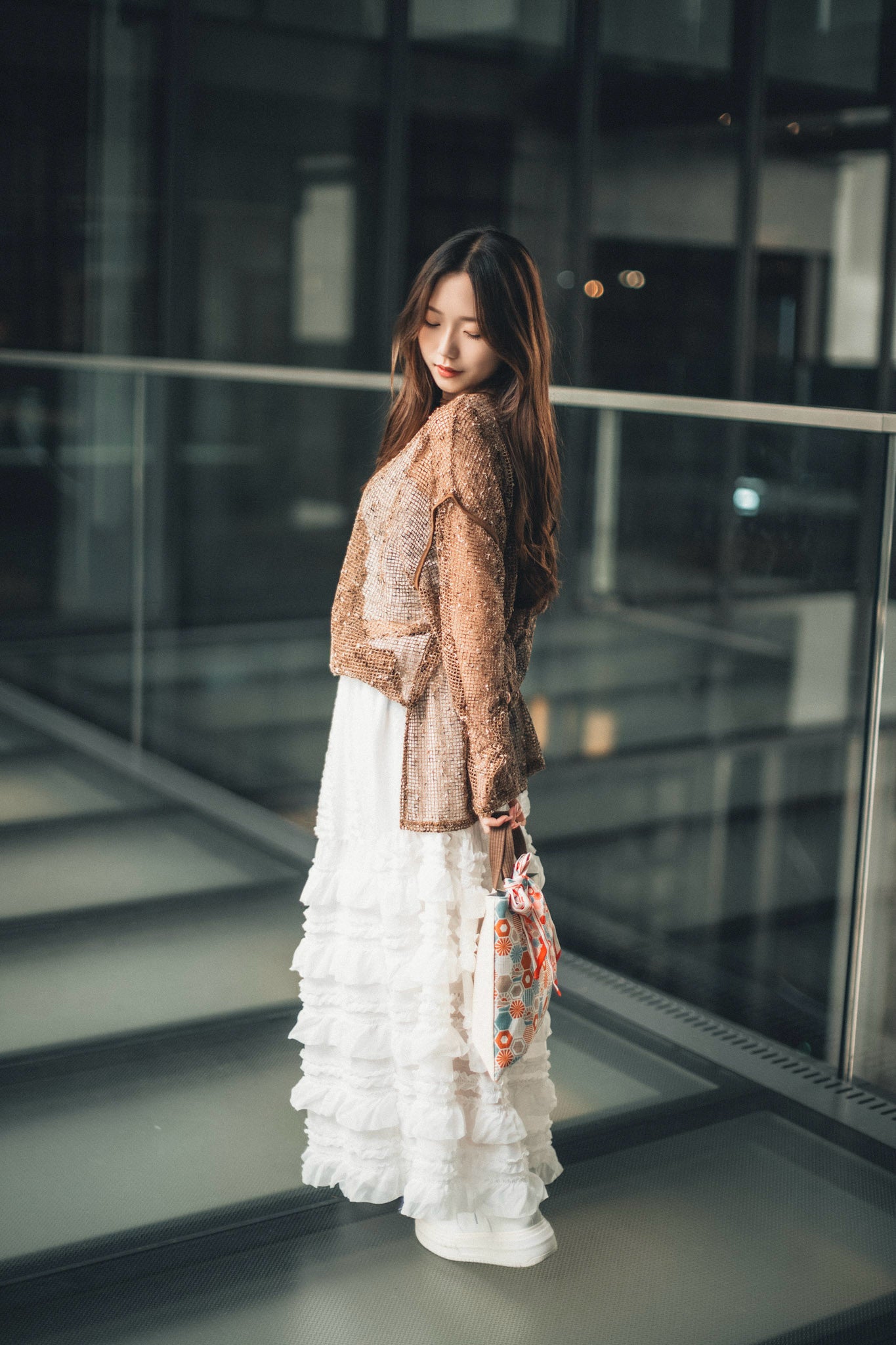 JP線粒點網格罩衫|3色入