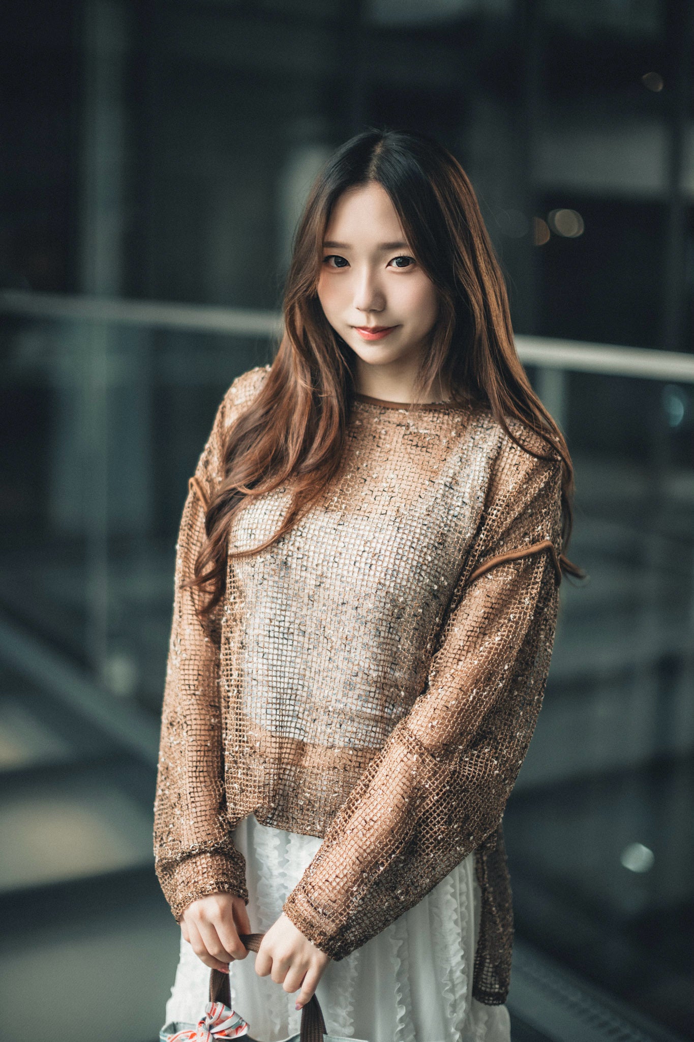 JP線粒點網格罩衫|3色入