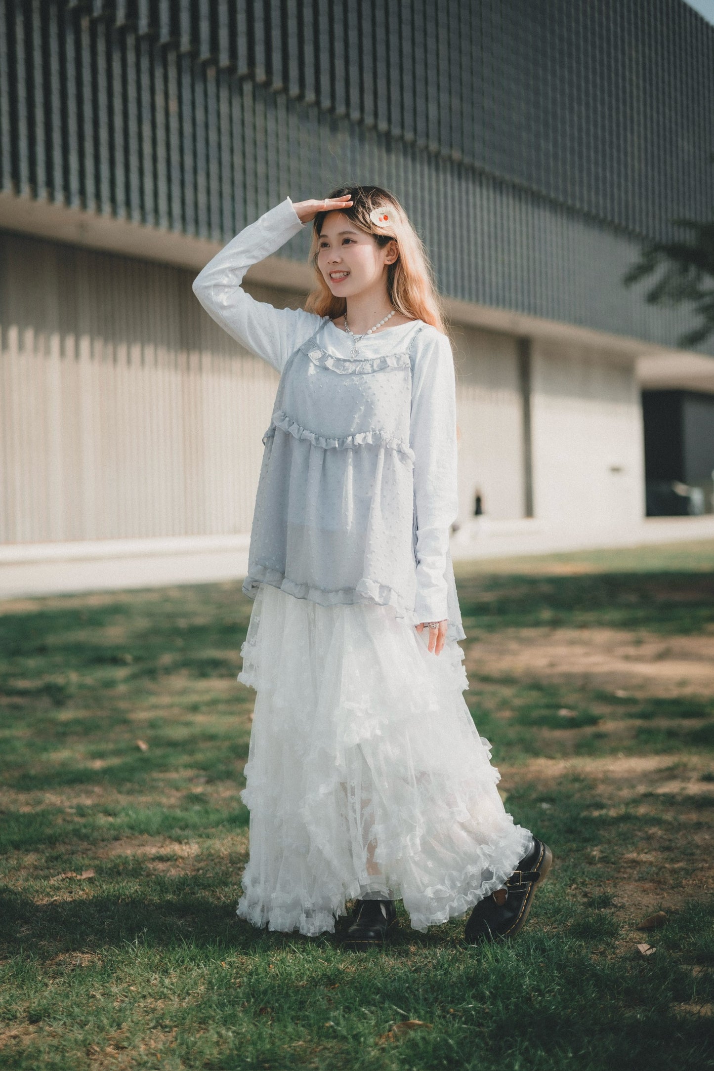 粒粒點花 ✿ 𝚛𝚞𝚏𝚏𝚕𝚎輕透背心layer|3色入