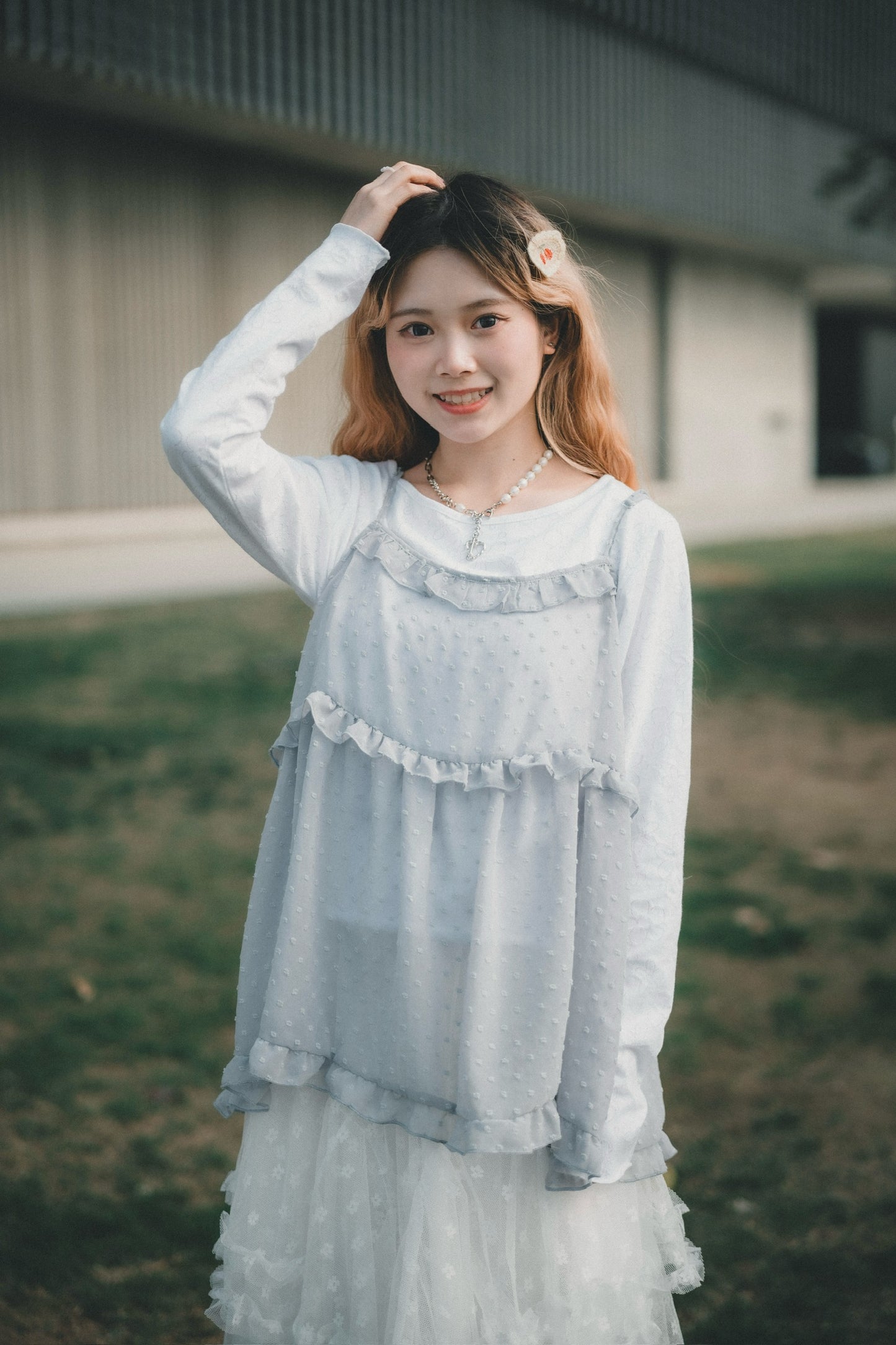 粒粒點花 ✿ 𝚛𝚞𝚏𝚏𝚕𝚎輕透背心layer|3色入