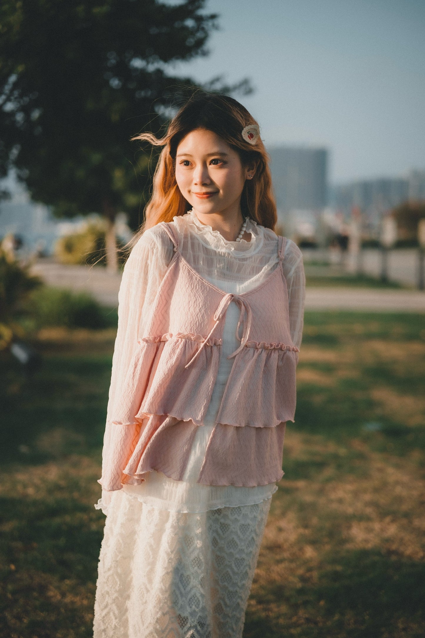 小菱格壓紋🔸荷葉吊帶layer|3色入