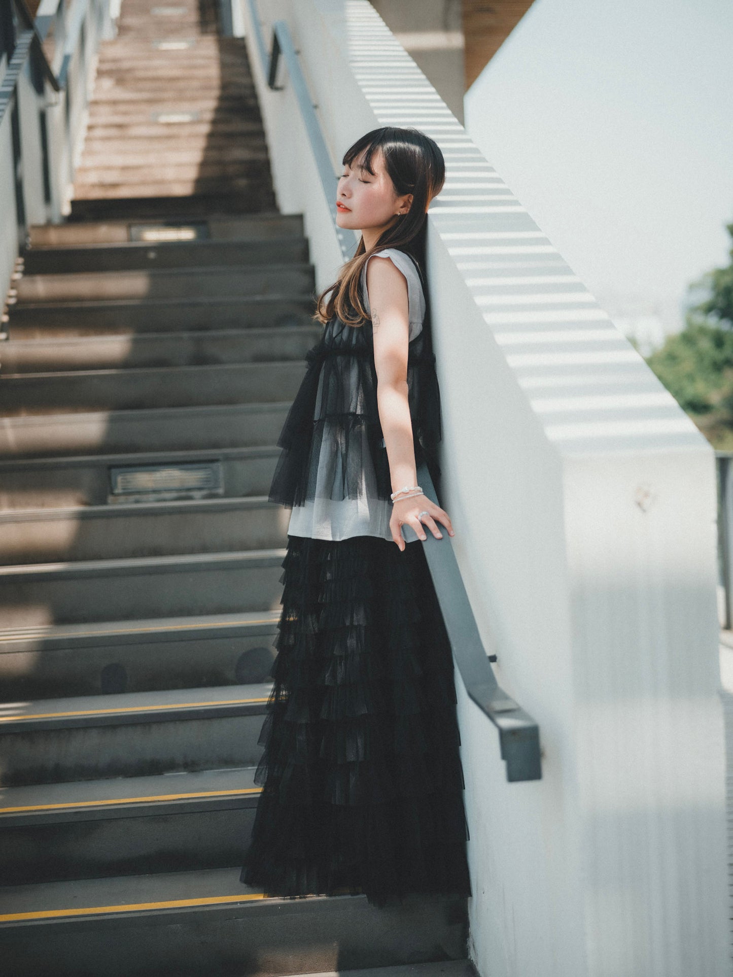 超仙氣✨ 綁結肩帶紗紗layer|3色入