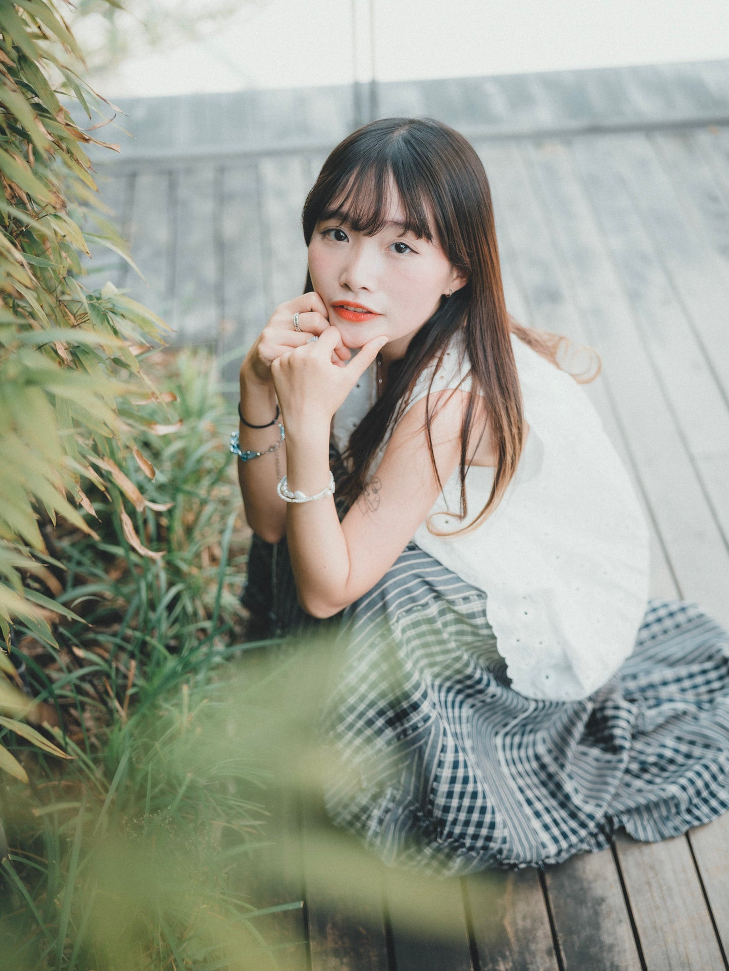 好襯 ✿ 小v領通花背心|5色入