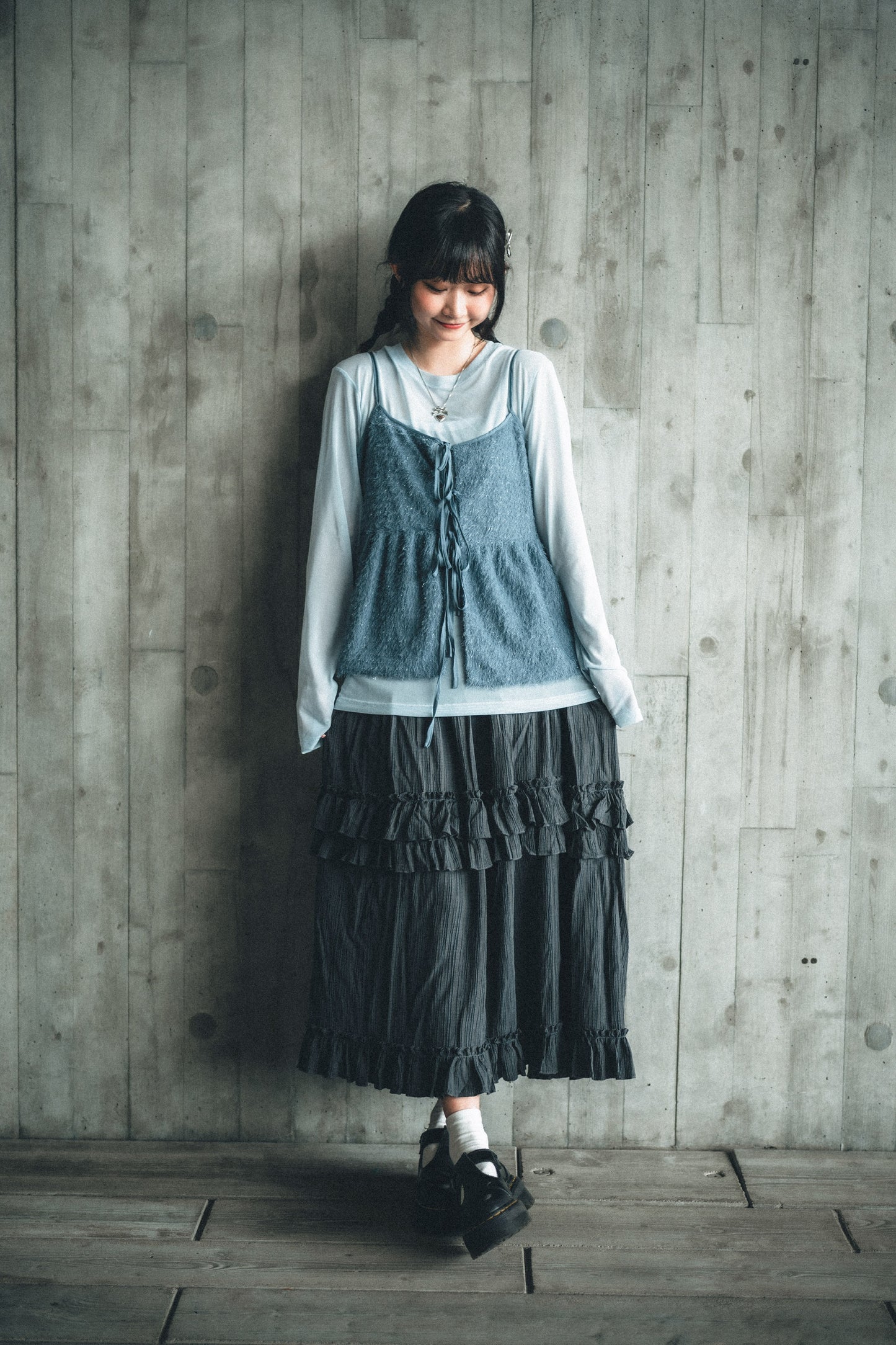 Bling Bling毛毛蝴蝶結綁帶背心|6色入