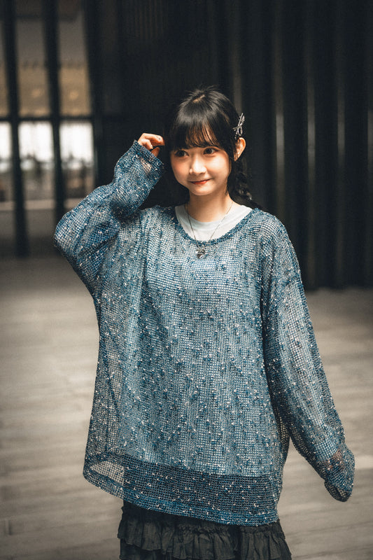 KR線粒點鏤空網格TEE|3色入