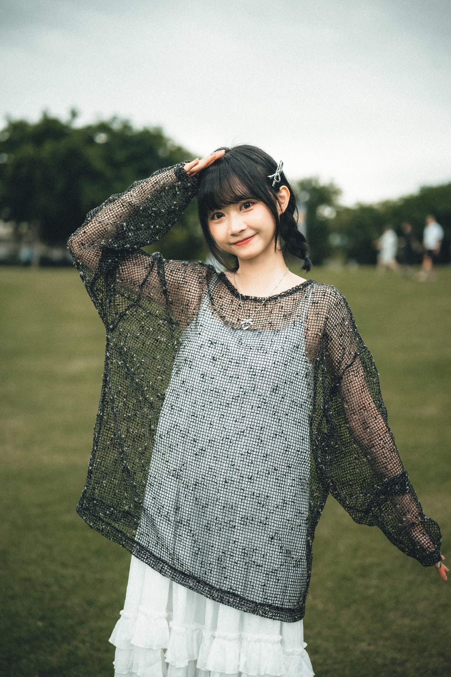 KR線粒點鏤空網格TEE|3色入