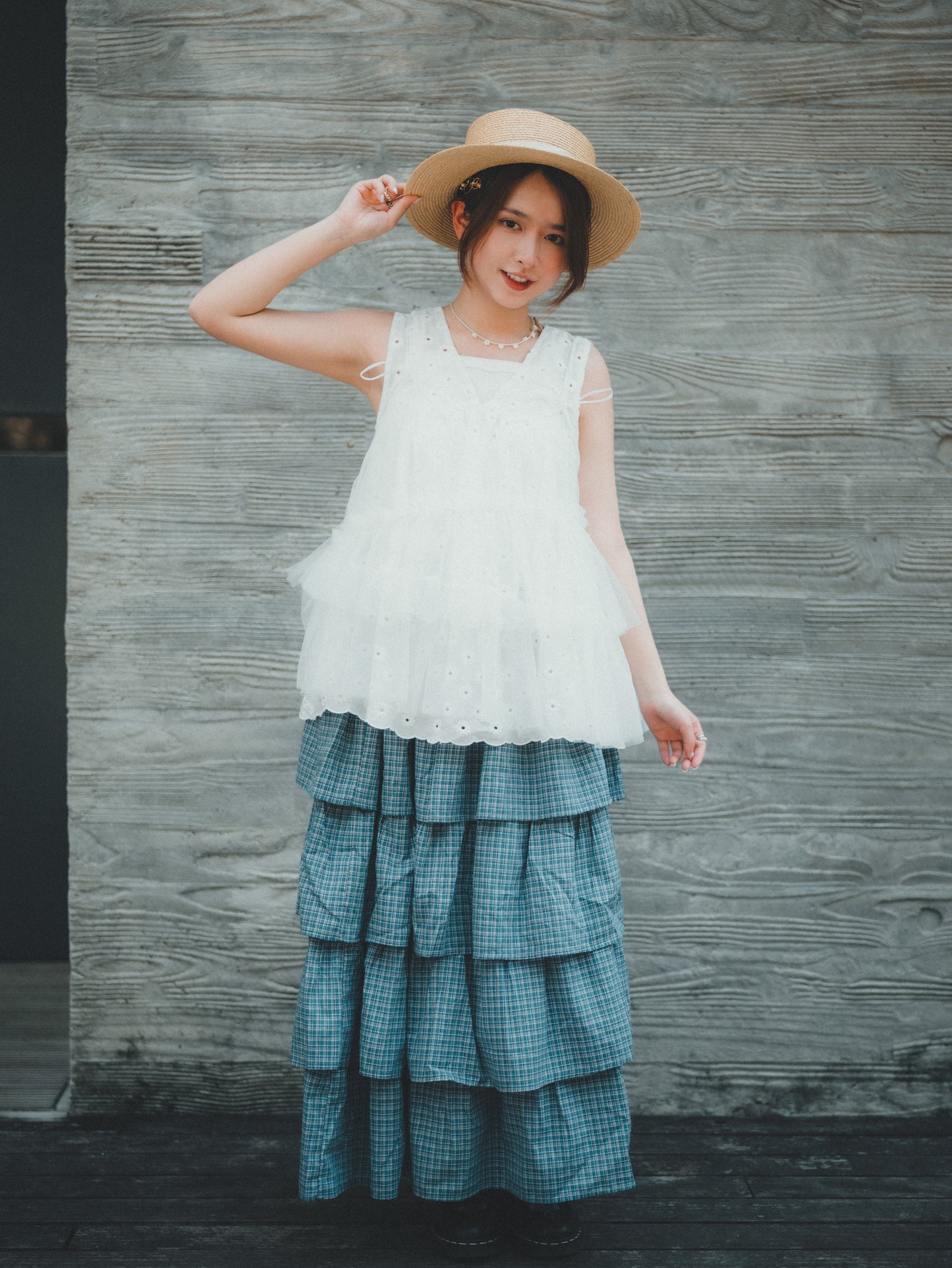 超日系!層層蛋糕格子sk|2色入