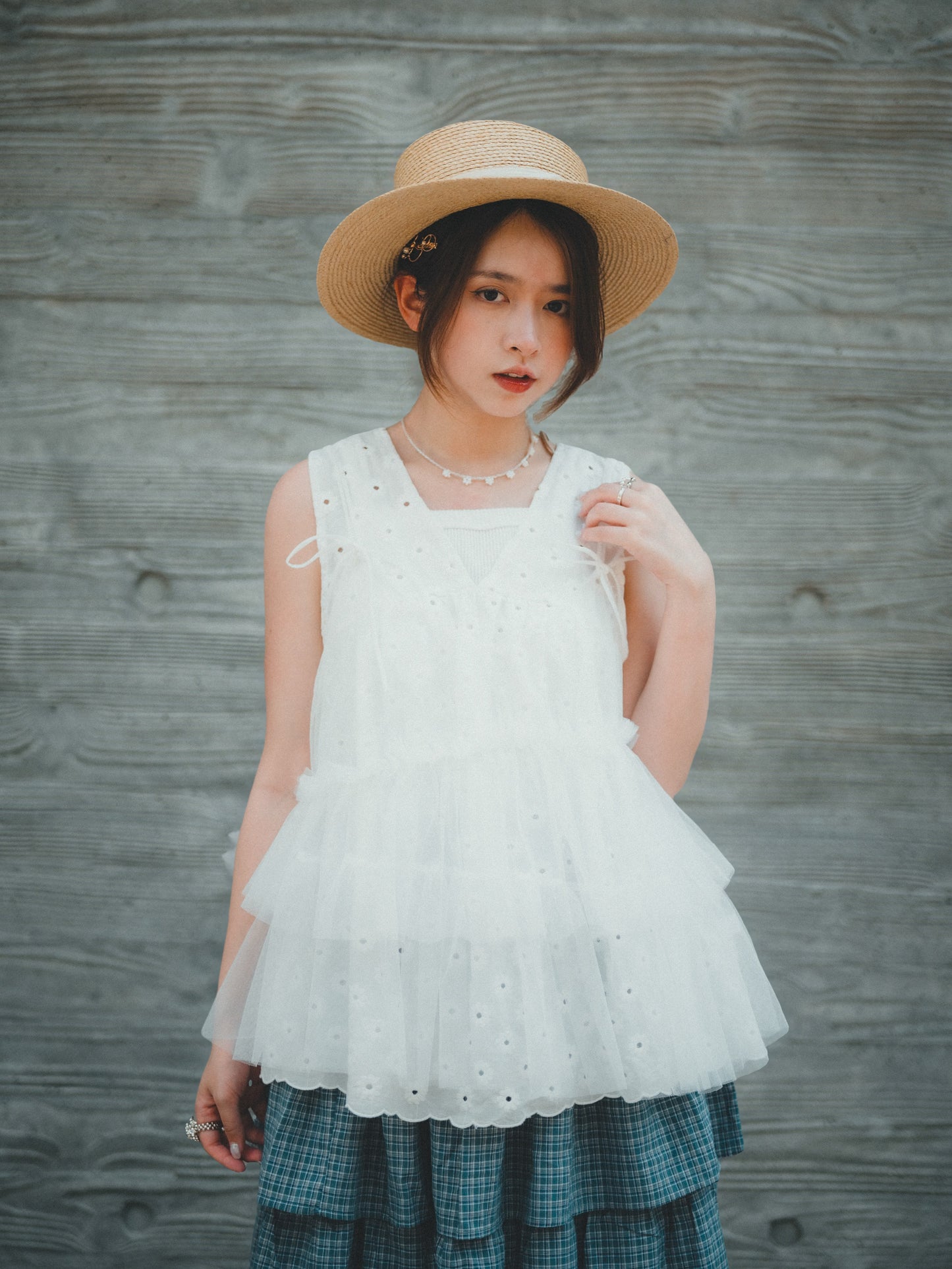 好襯 ✿ 小v領通花背心|5色入