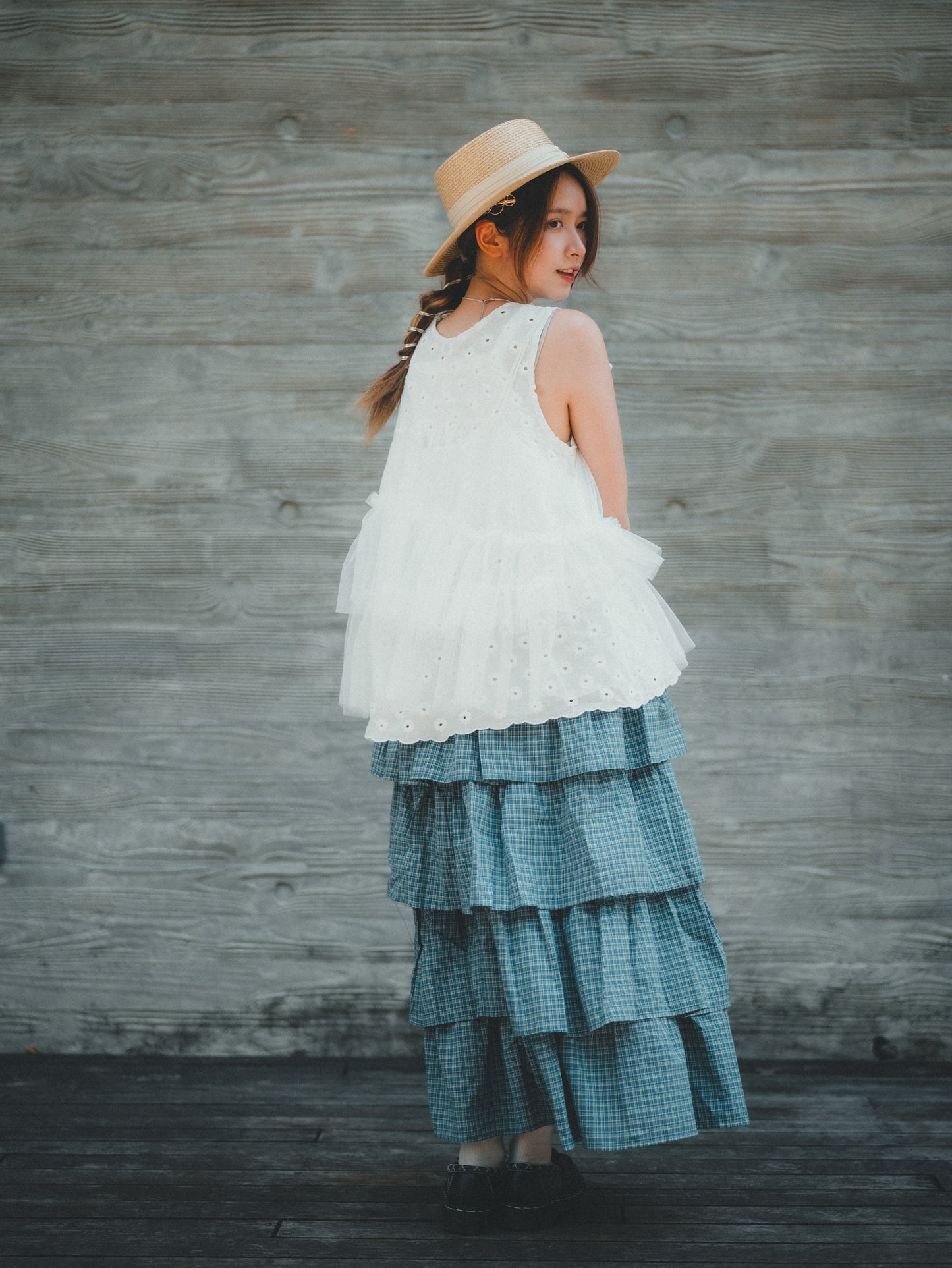 超日系!層層蛋糕格子sk|2色入