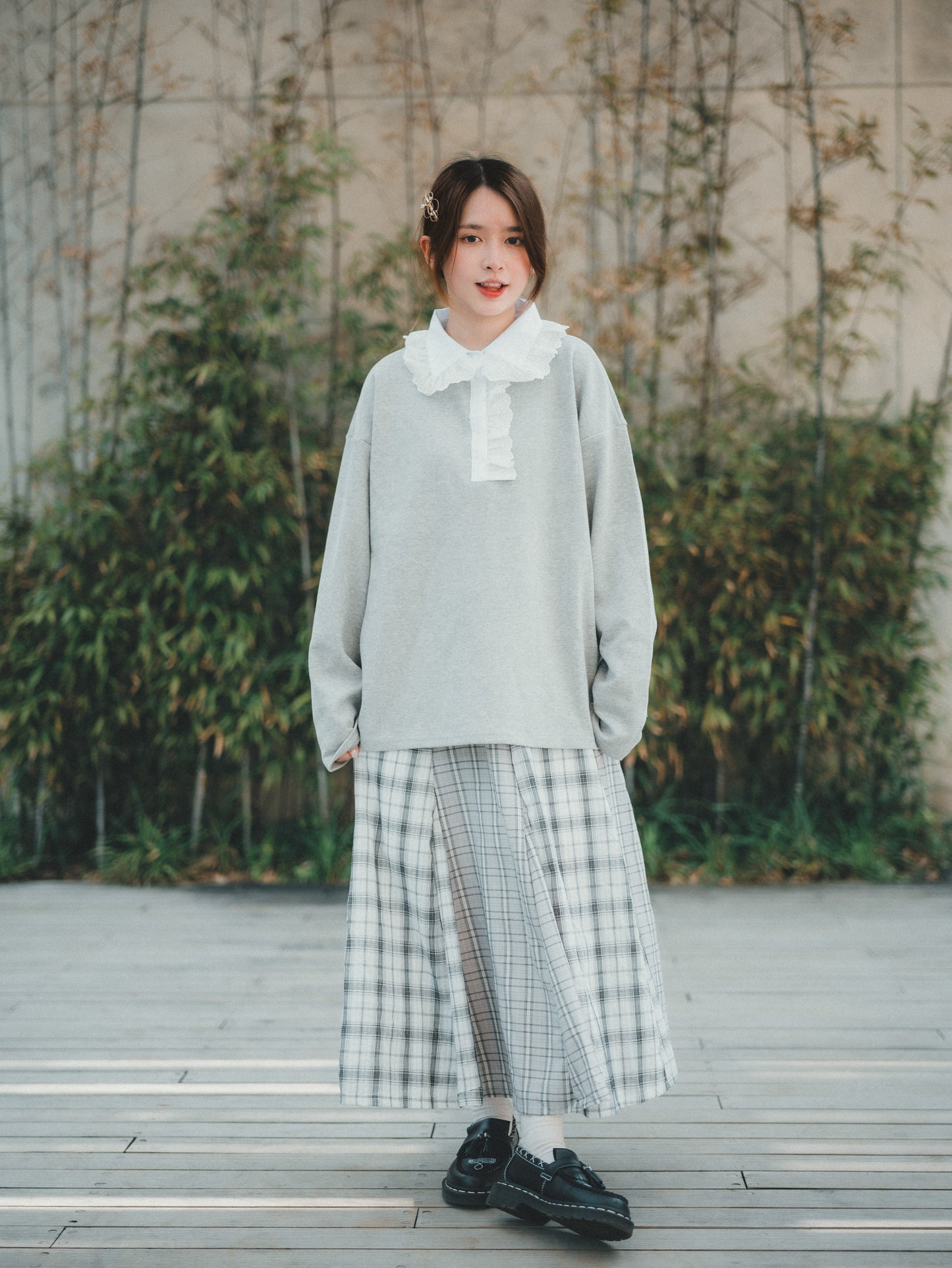 通花娃娃領 ❁ 薄長袖上衣|2色入